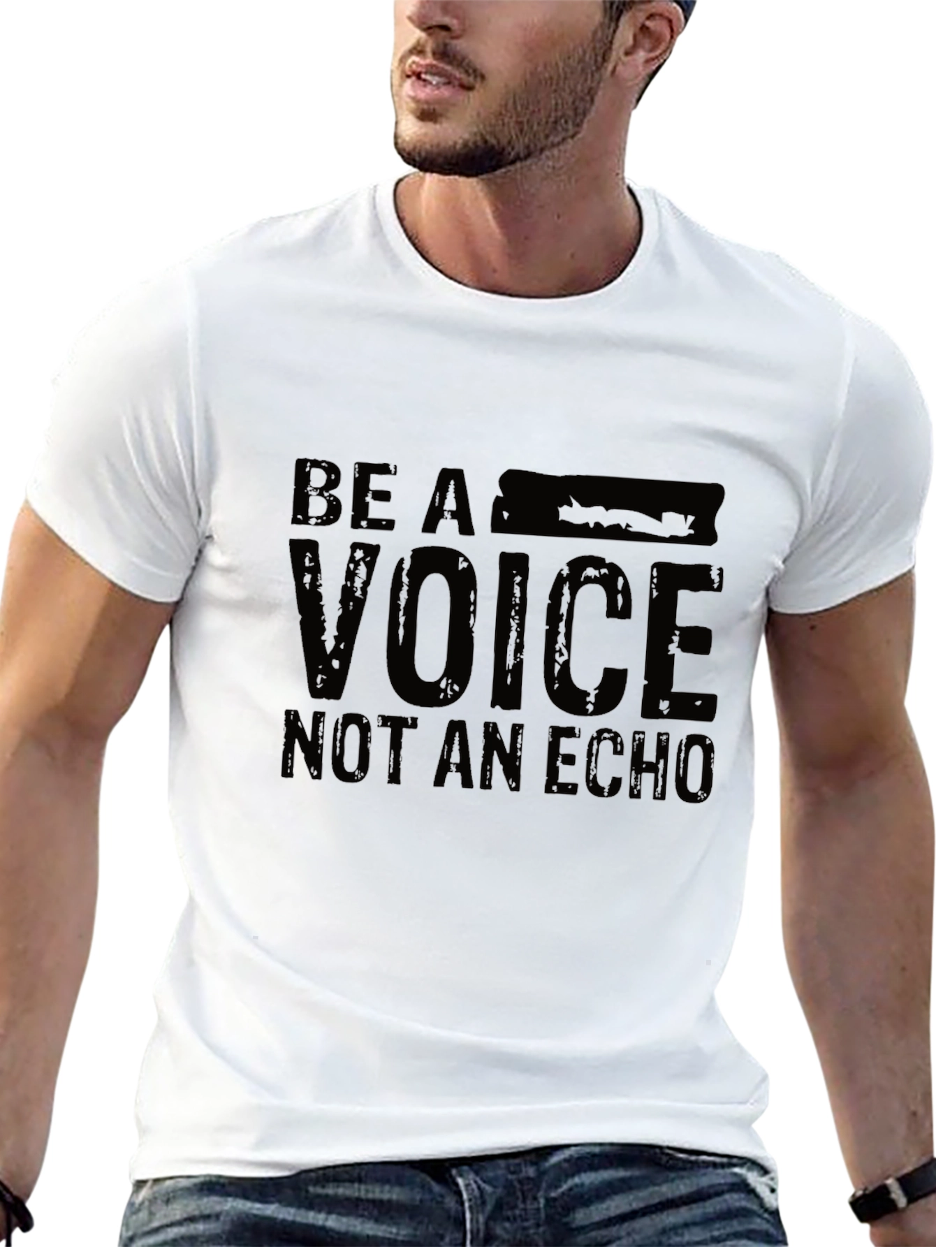 Be A Voice Black Graphic Tee