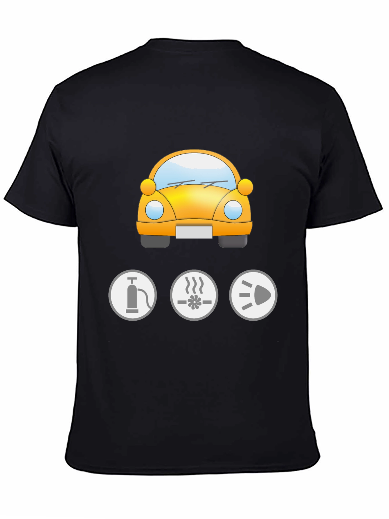 Mens Black Car Graphic Tee