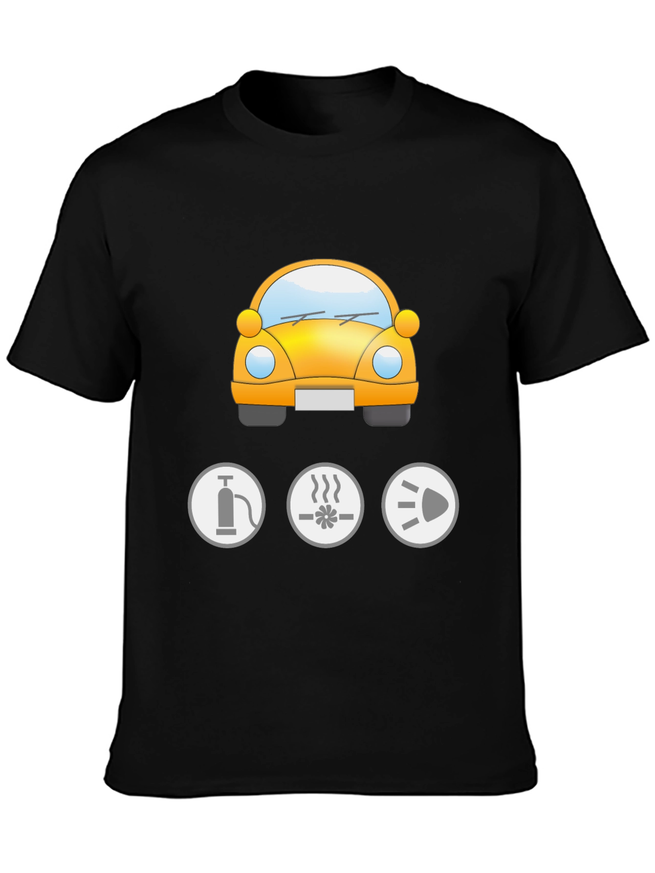 Mens Black Car Graphic Tee
