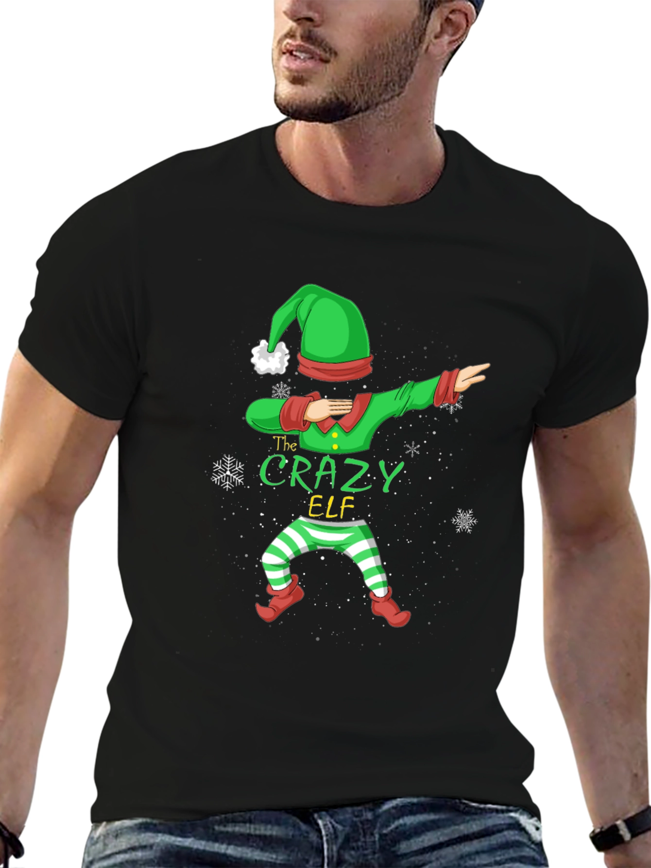 Crazy Elf Dabbing Christmas T-Shirt