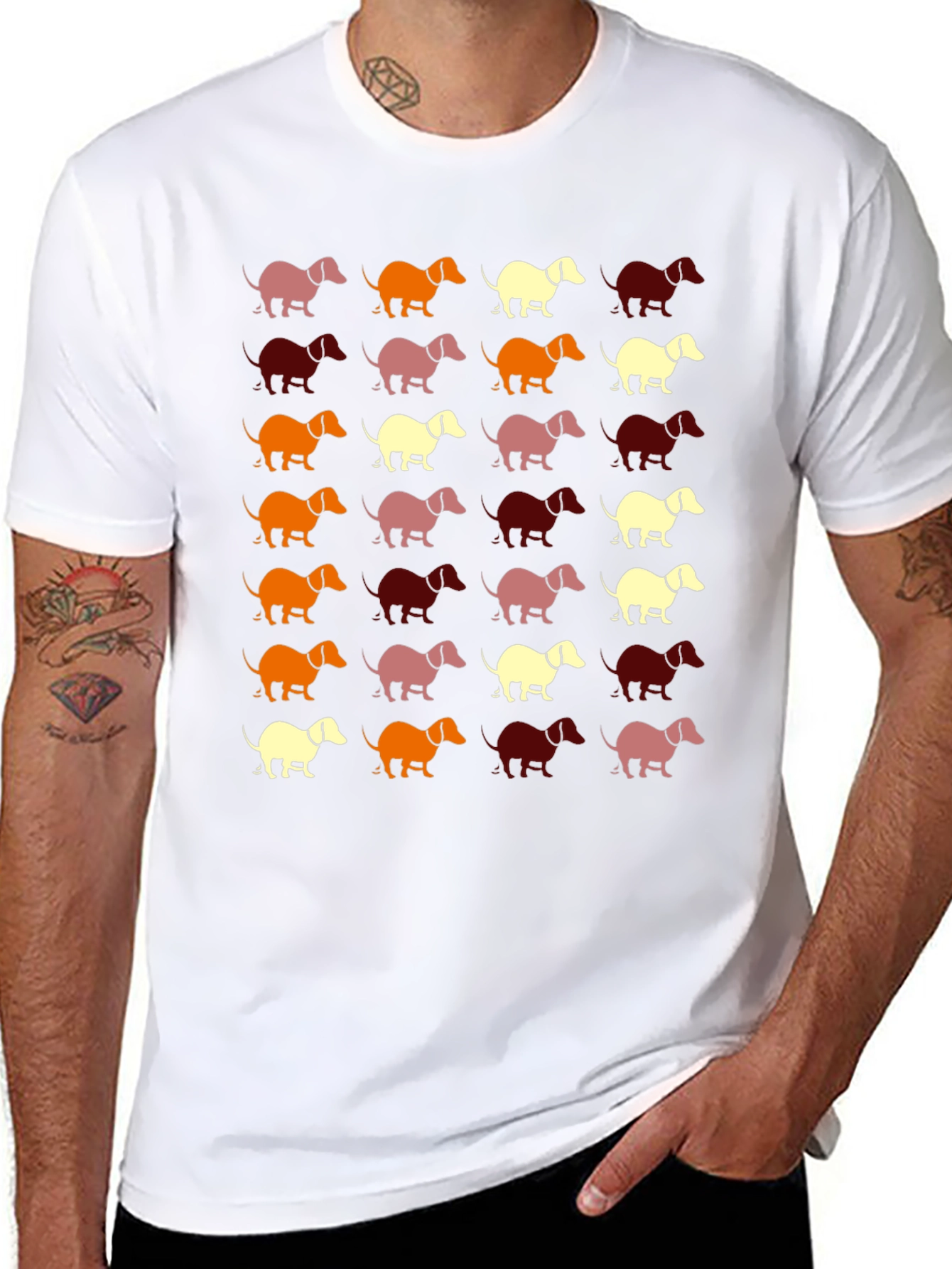 Dachshund Pattern T-Shirt - Unisex Graphic Tee