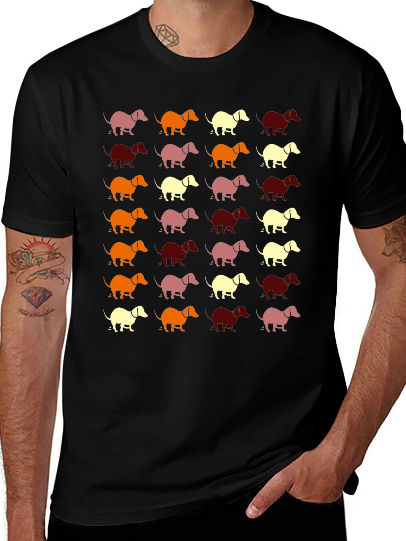 Dachshund Pattern T-Shirt - Unisex Graphic Tee