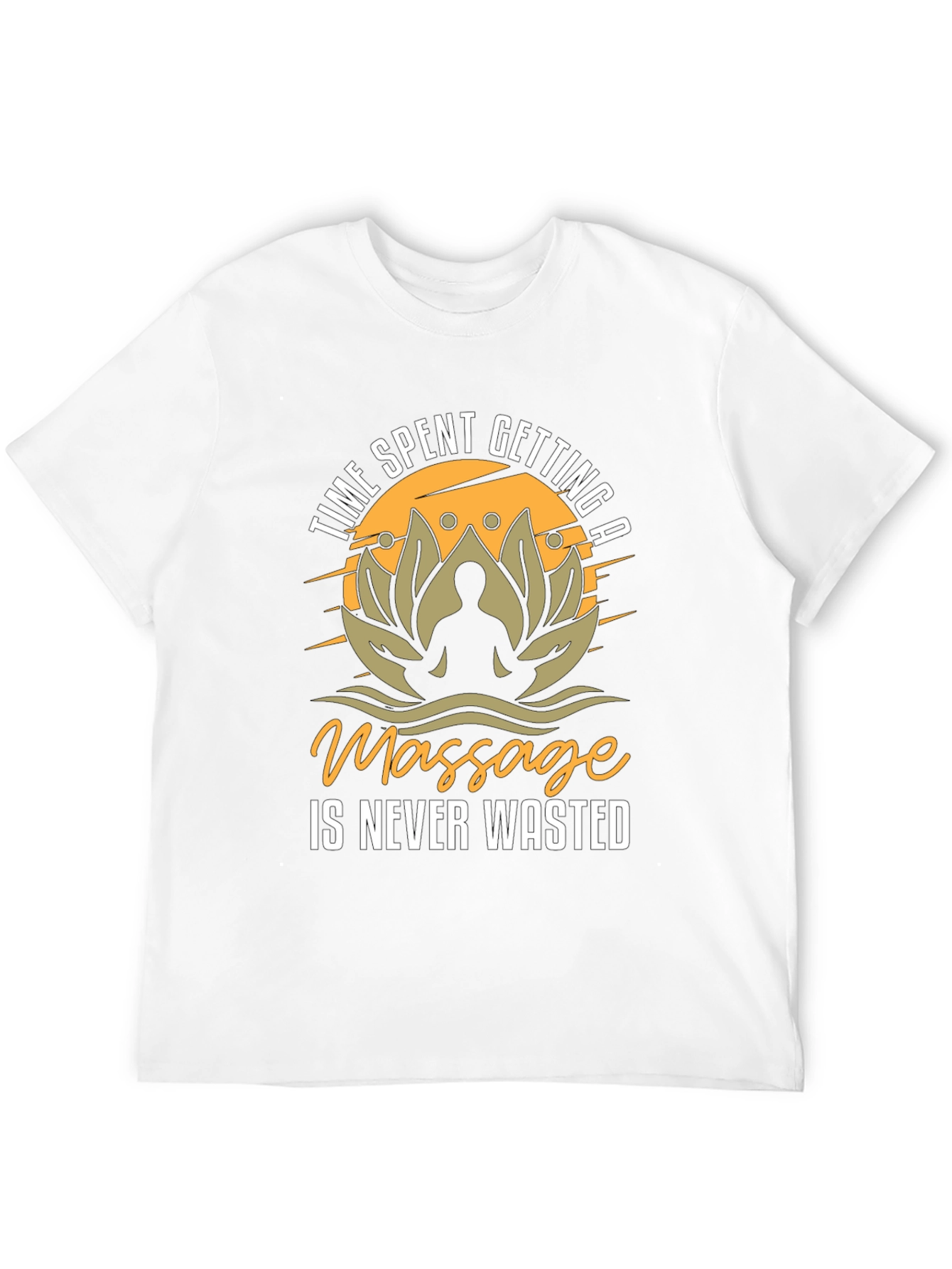 Massage Time Mens Black Graphic T-Shirt