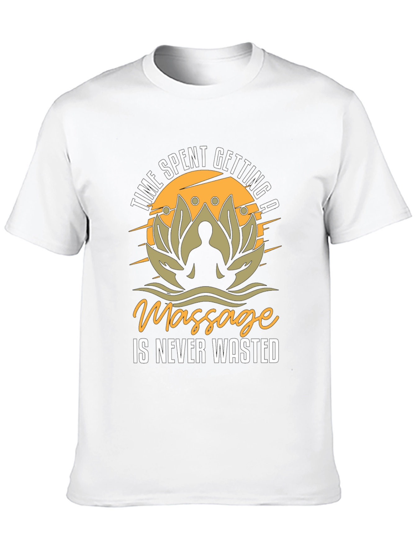 Massage Time Mens Black Graphic T-Shirt
