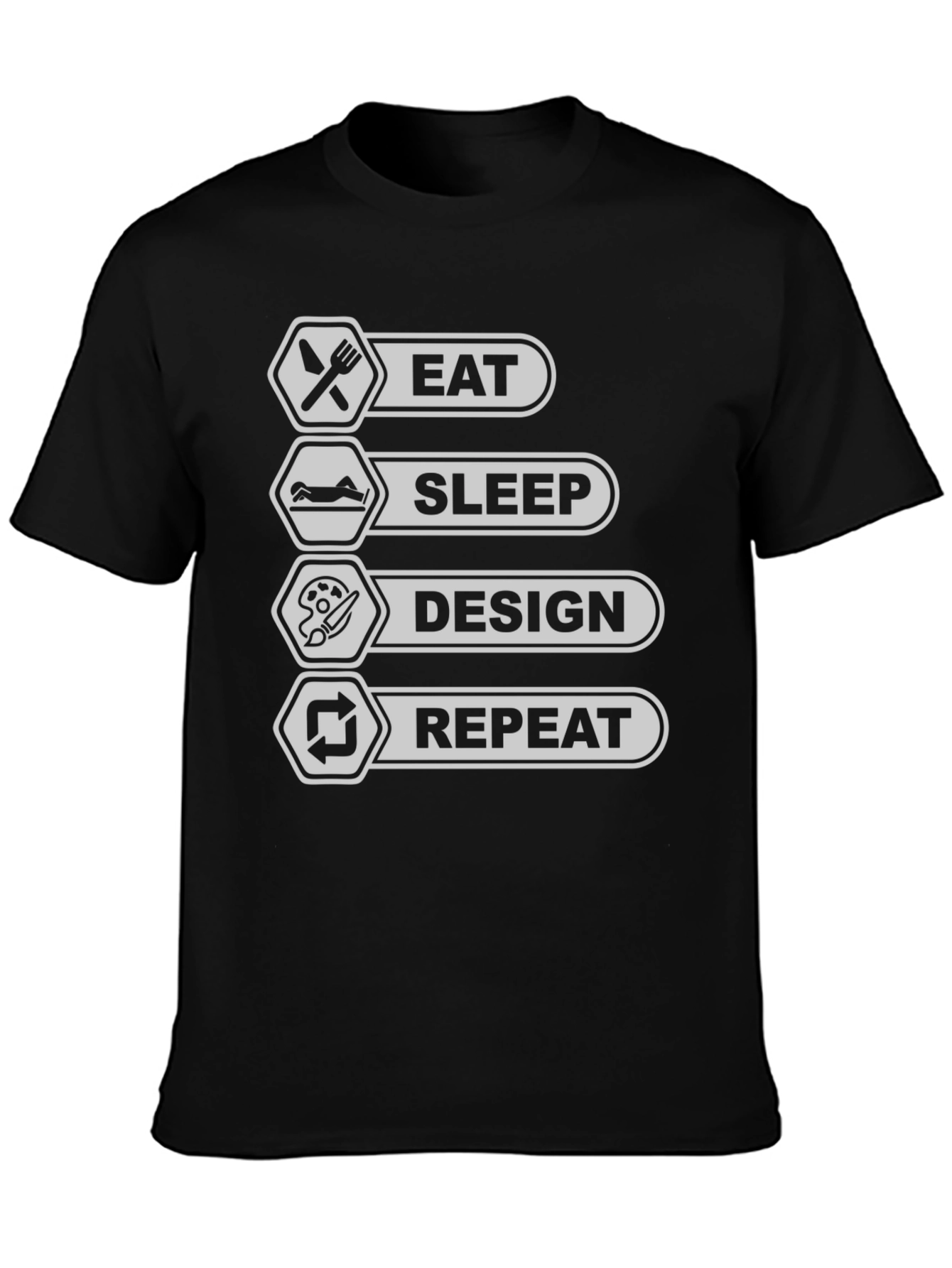 Eat Sleep Design Repeat Black T-Shirt