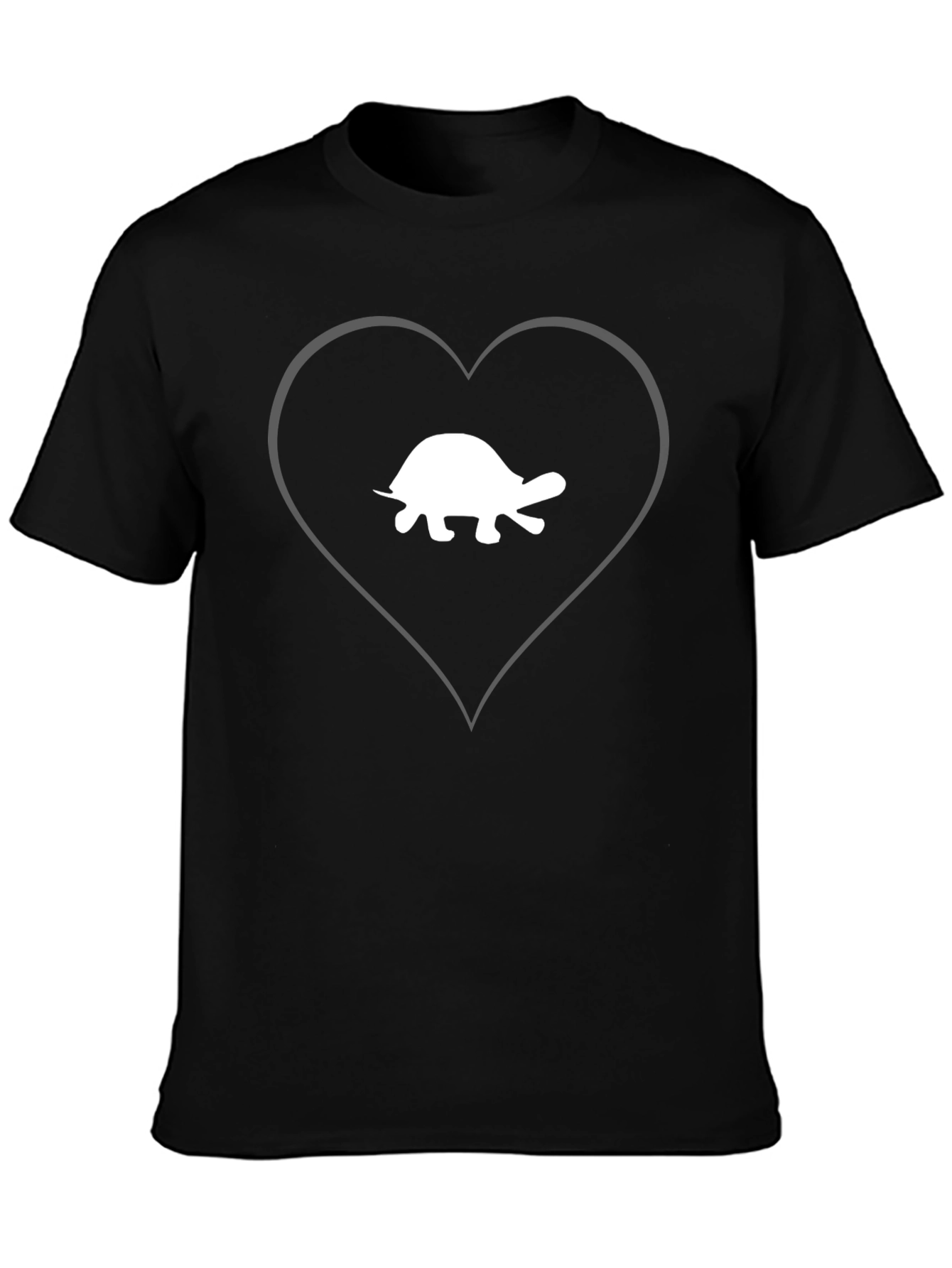 Turtle Heart T-Shirt - Black Cotton Tee