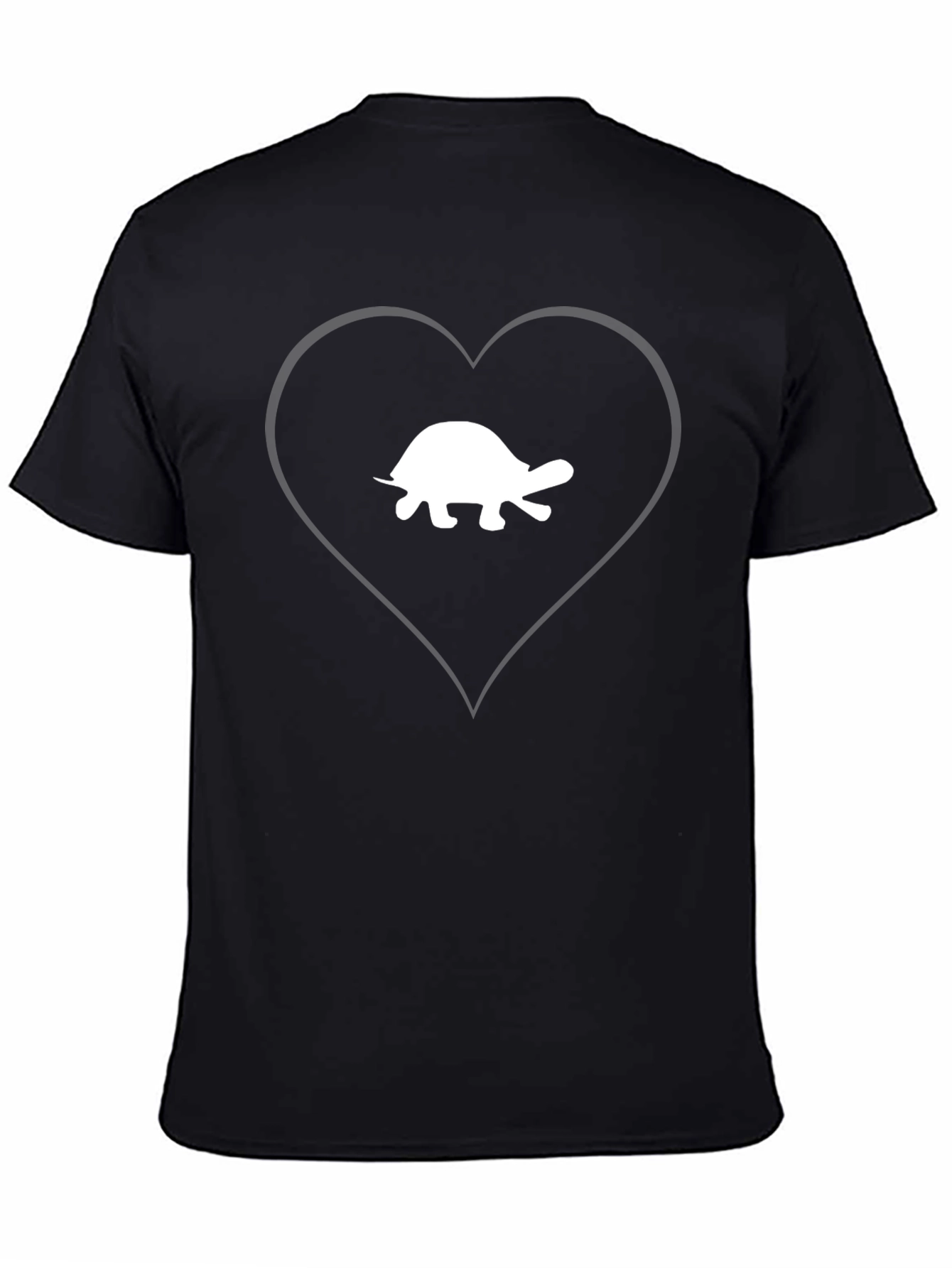 Turtle Heart T-Shirt - Black Cotton Tee