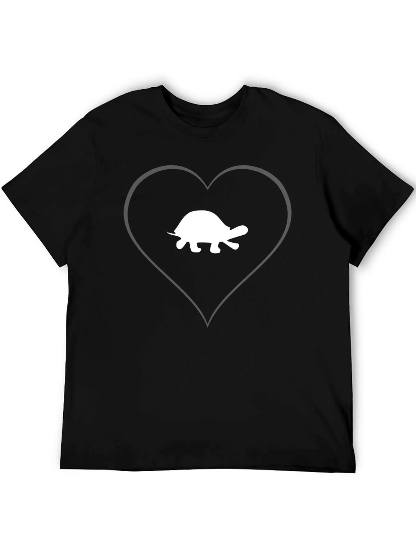 Turtle Heart T-Shirt - Black Cotton Tee