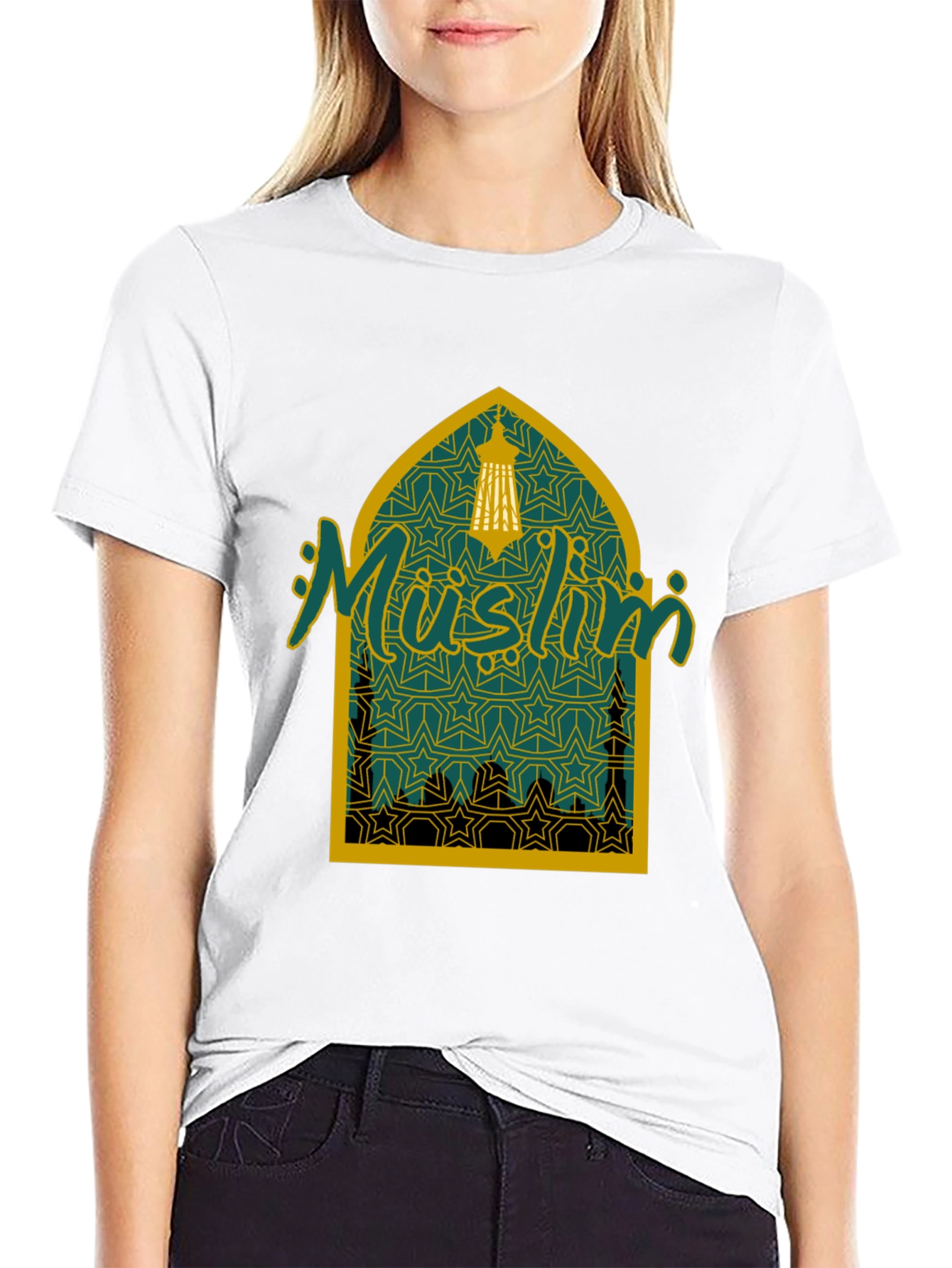 Muslim Lantern Graphic Tee - Black Cotton T-Shirt