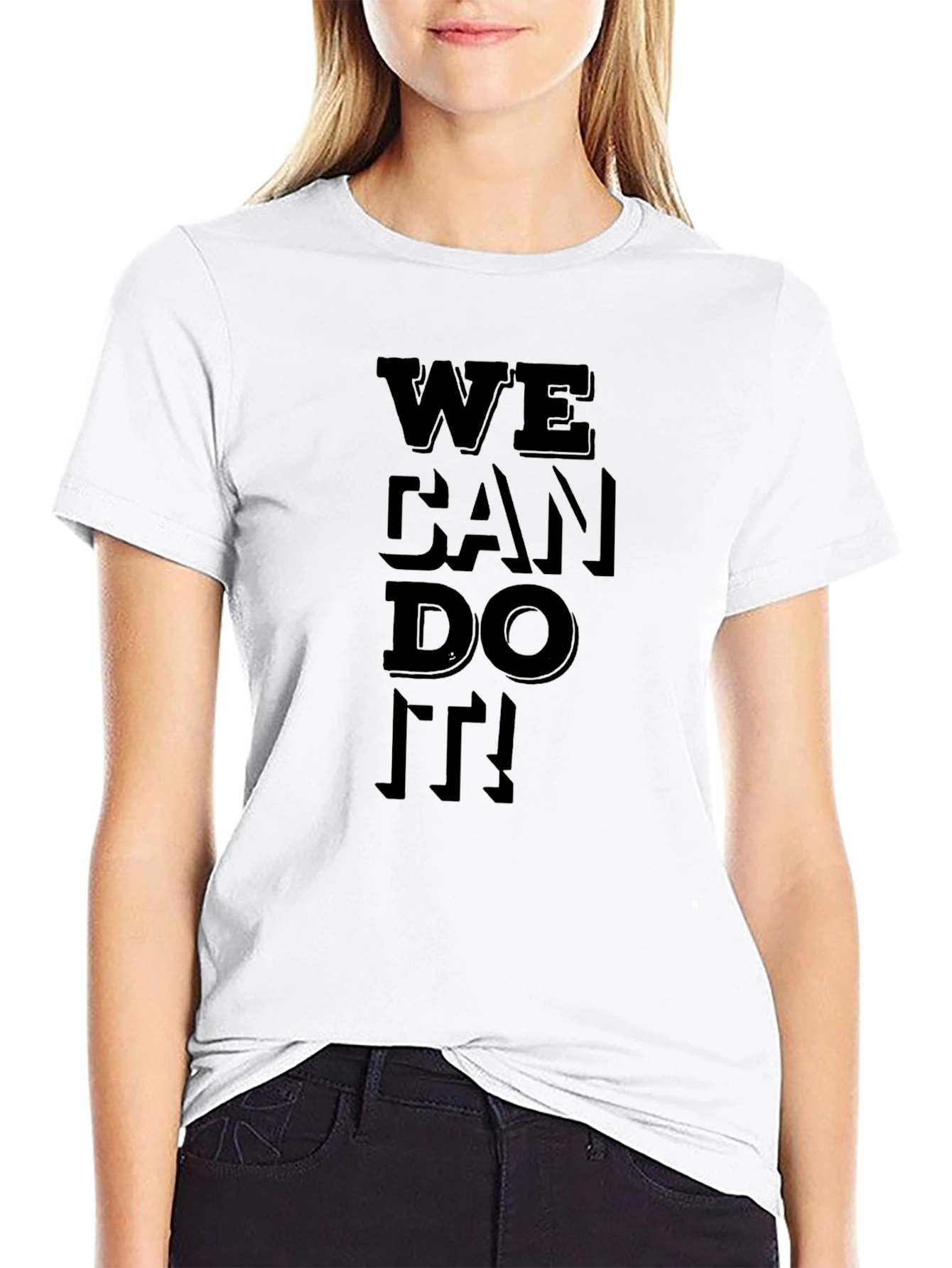 We Can Do It! Black Graphic Tee