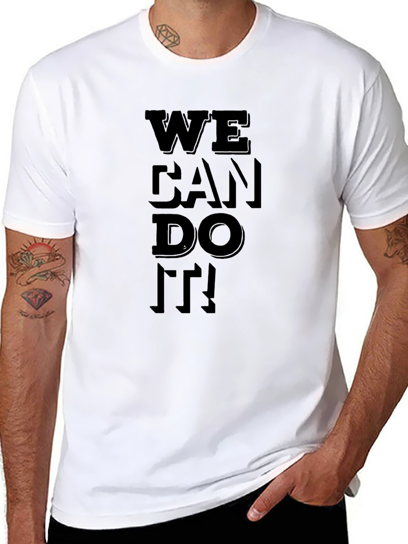 We Can Do It! Black Graphic Tee
