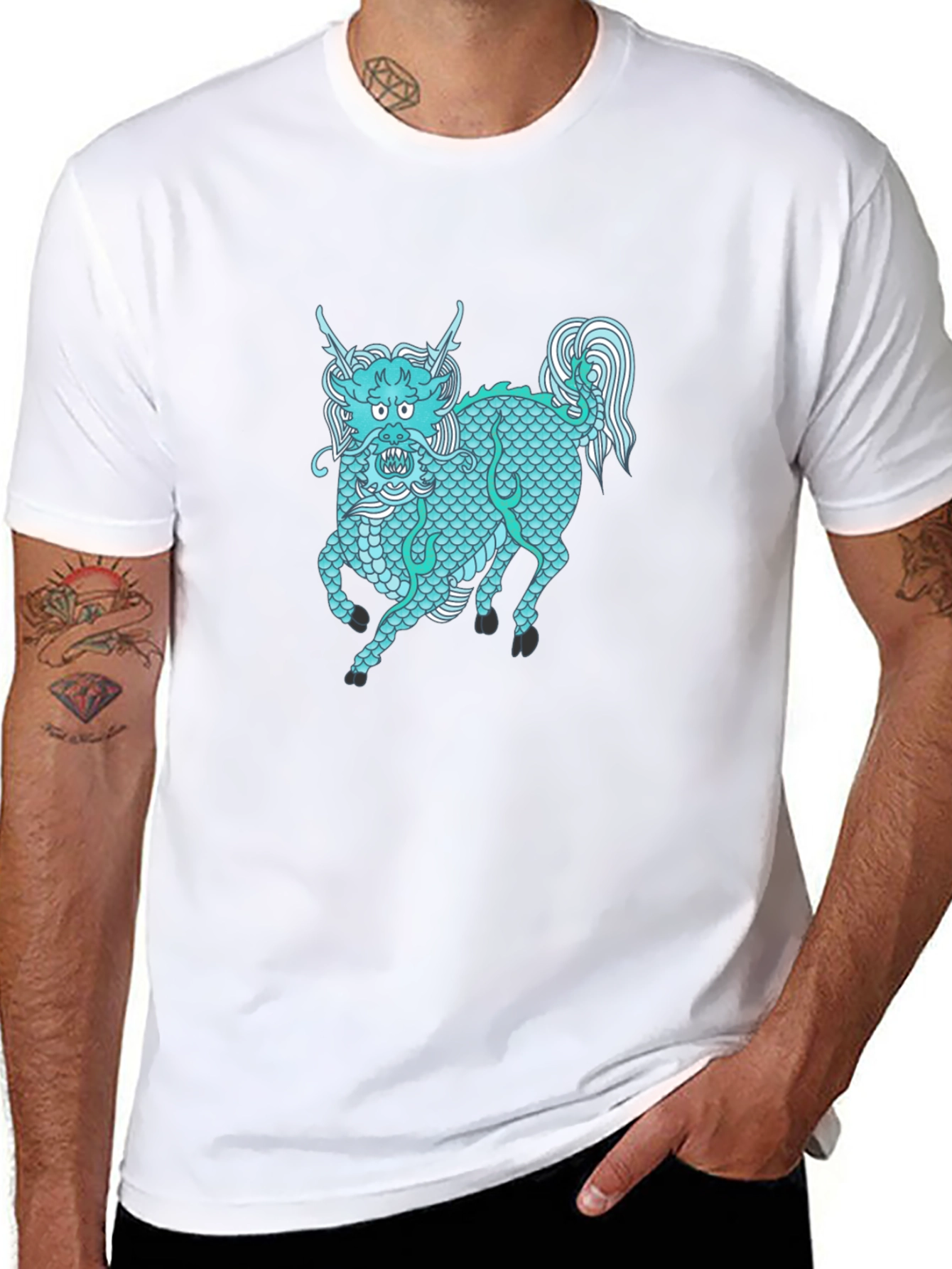 Dragon Horse Graphic Tee - Unisex Black T-Shirt