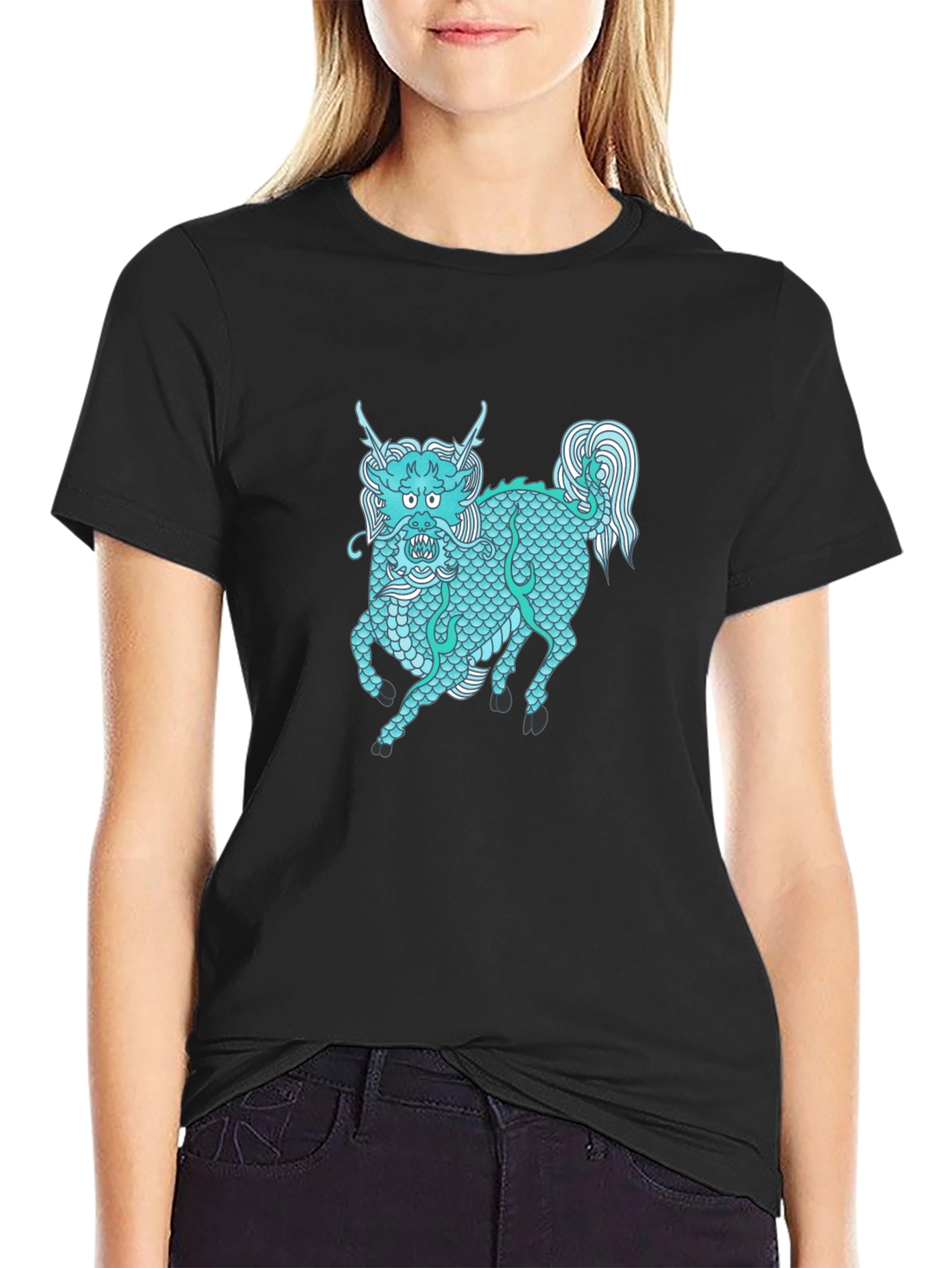 Dragon Horse Graphic Tee - Unisex Black T-Shirt