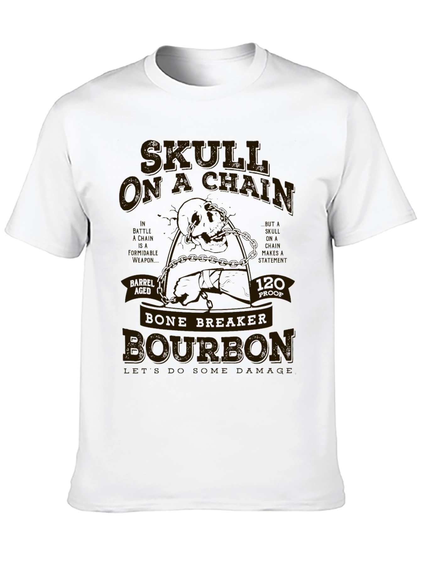 Skull on a Chain Bone Breaker Bourbon Tee