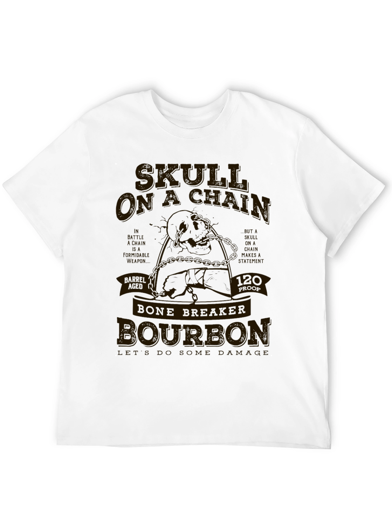 Skull on a Chain Bone Breaker Bourbon Tee