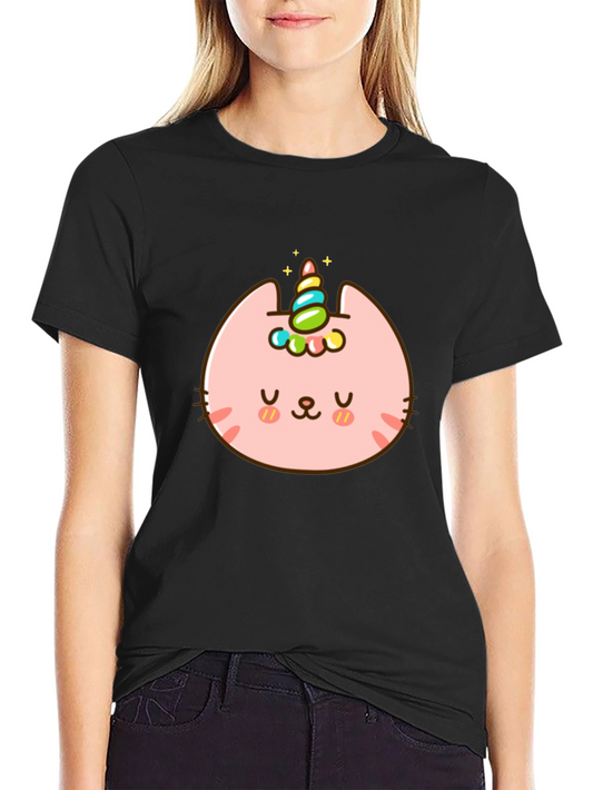 Unicat Black T-Shirt - Kawaii Unicorn Cat Tee