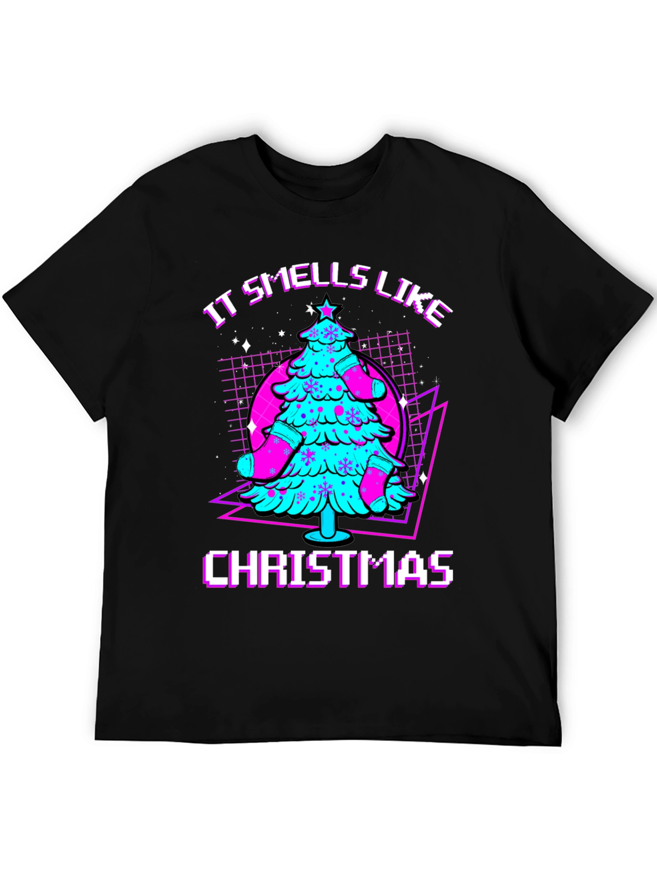 Retro Christmas Tree Graphic T-Shirt