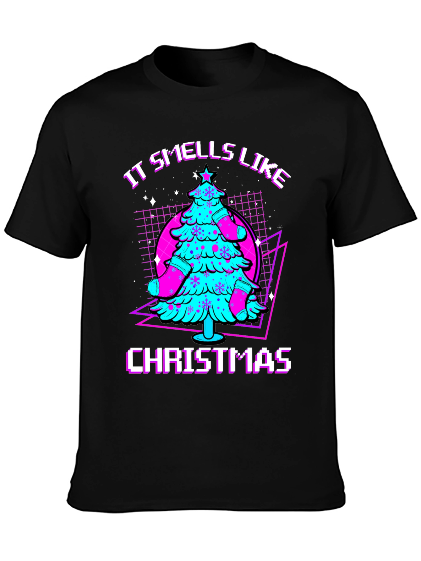 Retro Christmas Tree Graphic T-Shirt