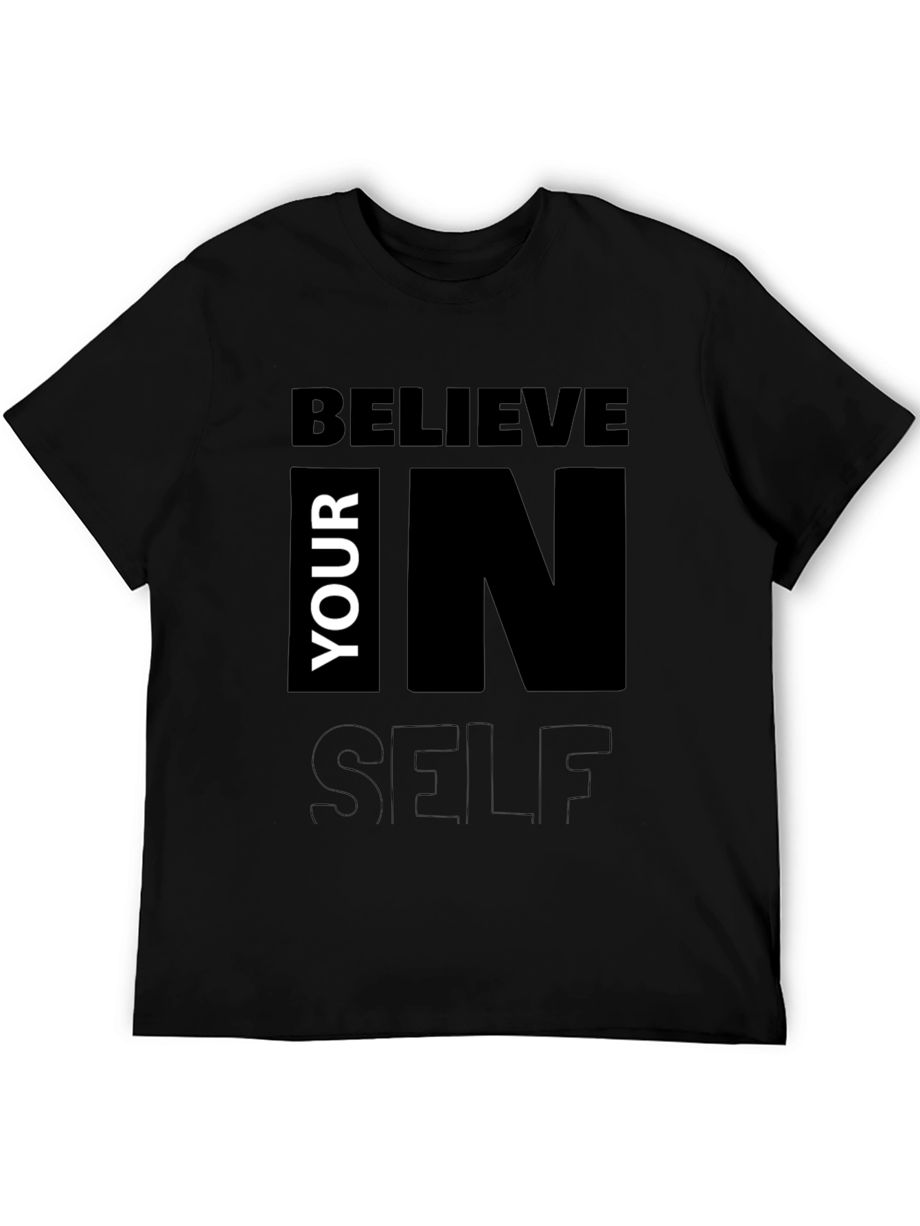 Believe in Yourself Black Graphic Tee