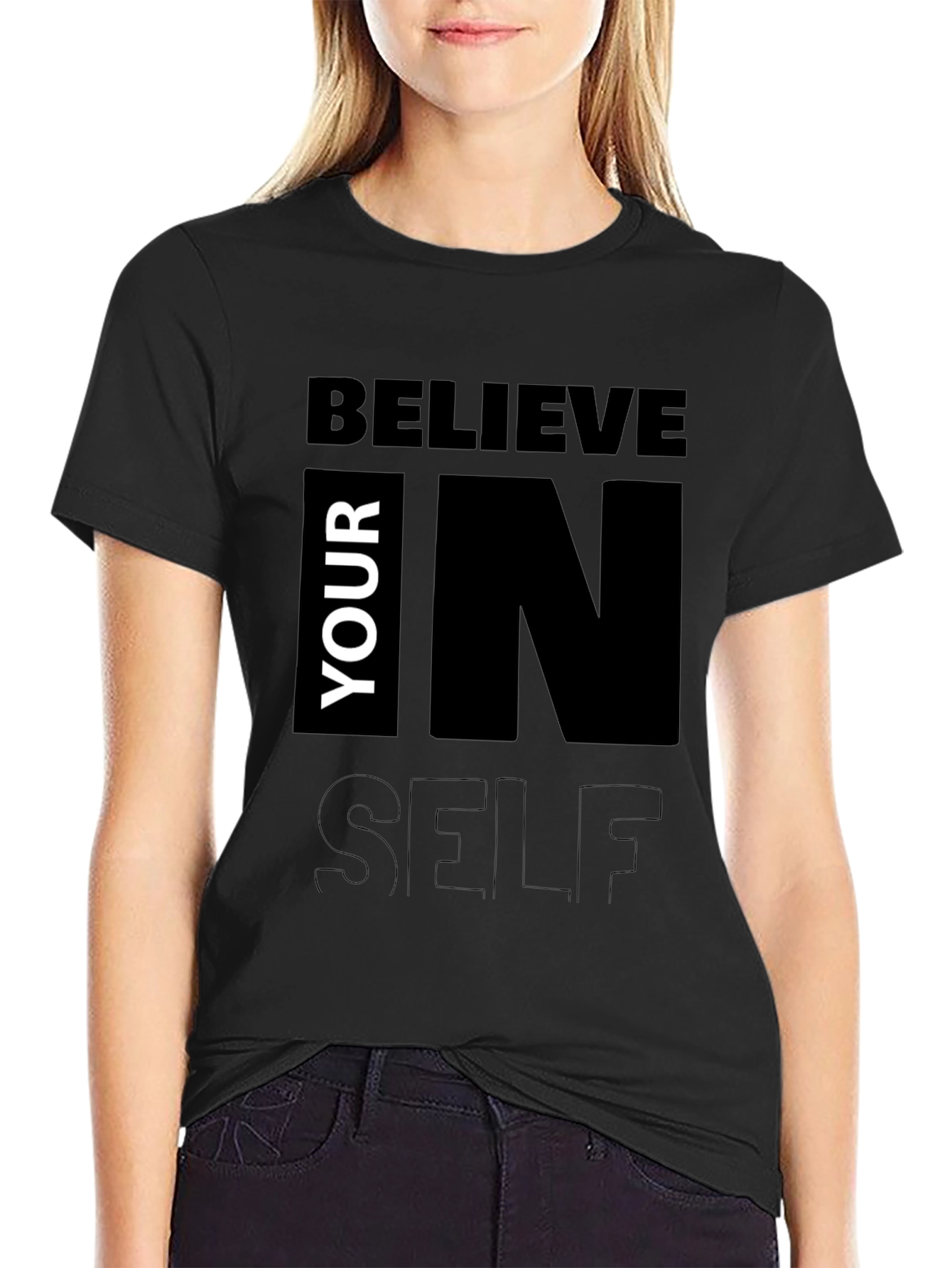 Believe in Yourself Black Graphic Tee