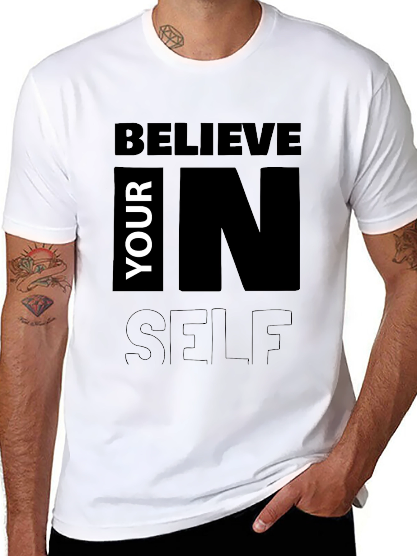 Believe in Yourself Black Graphic Tee