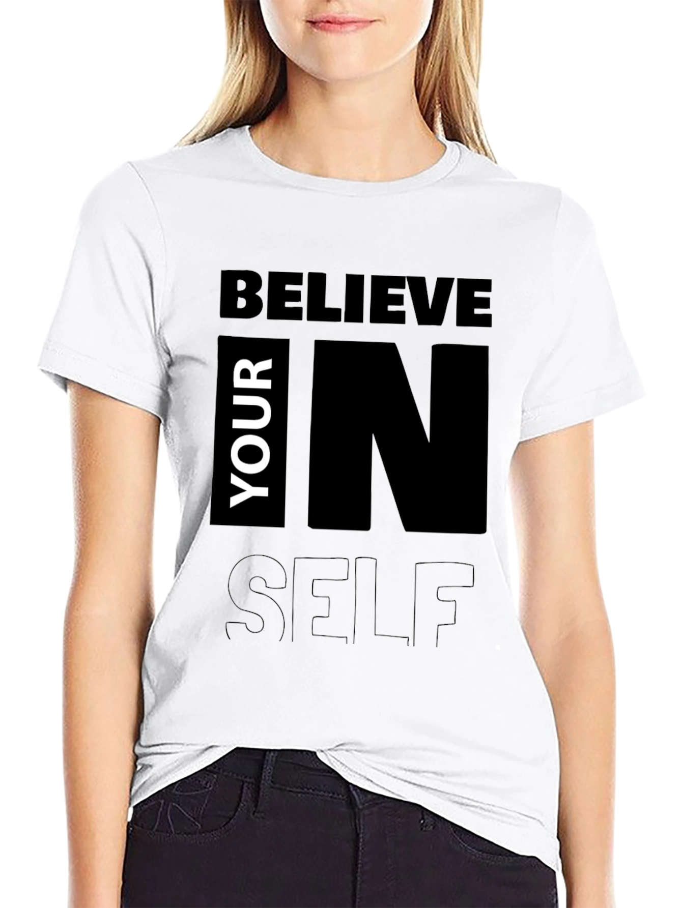 Believe in Yourself Black Graphic Tee