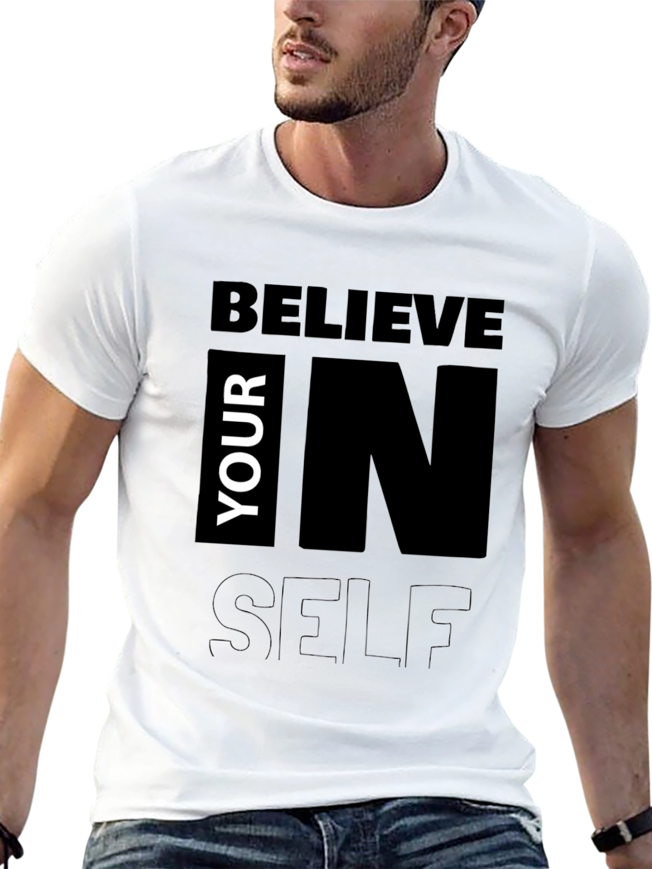 Believe in Yourself Black Graphic Tee