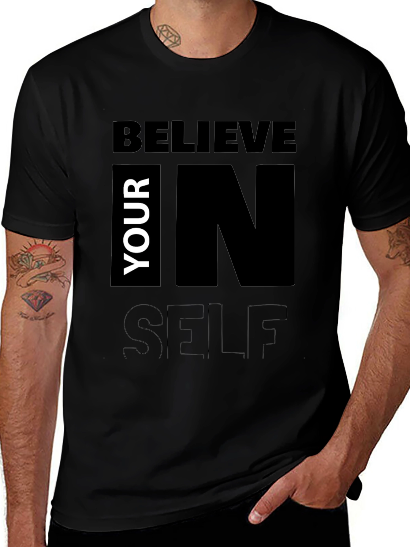 Believe in Yourself Black Graphic Tee