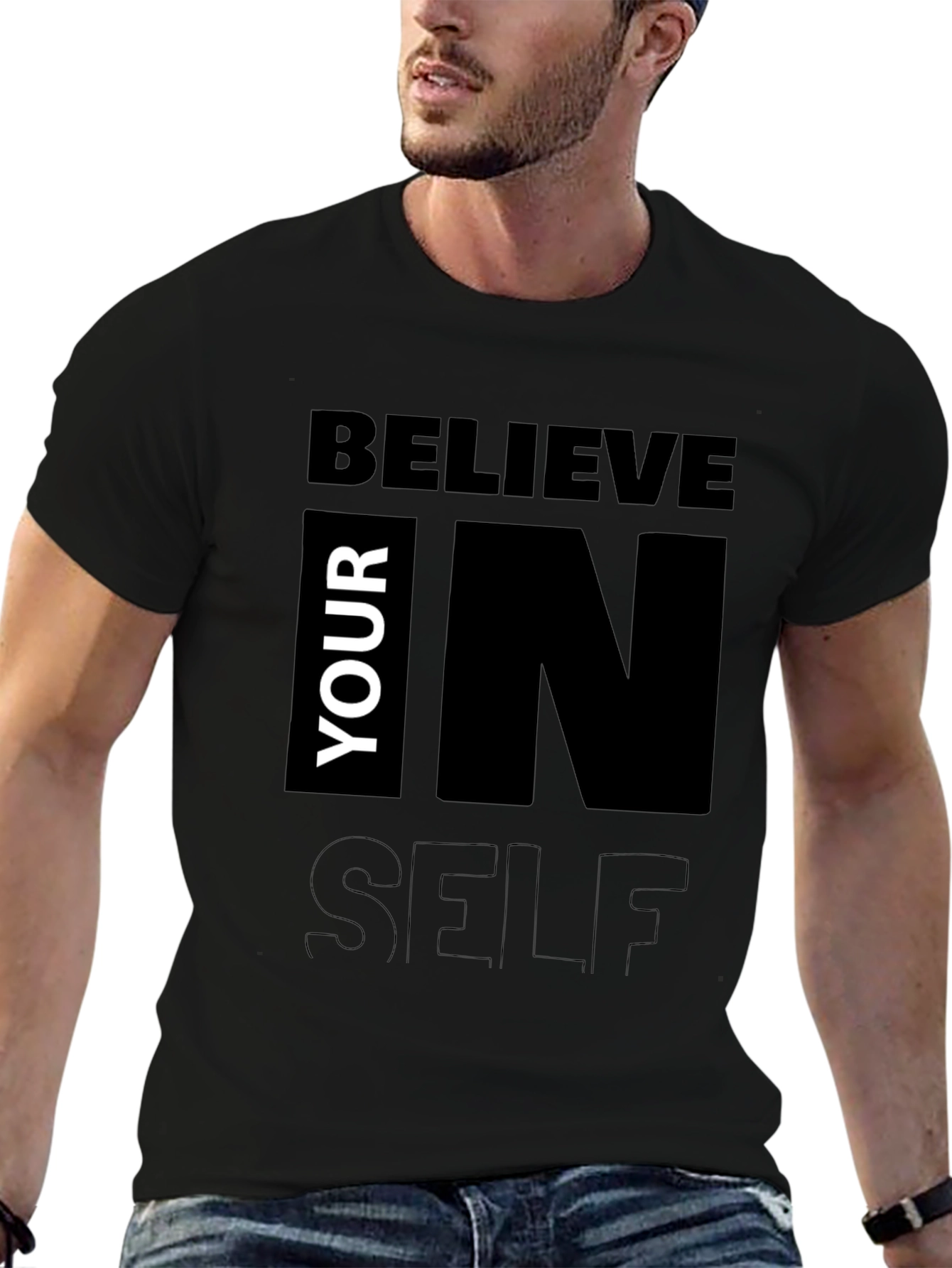 Believe in Yourself Black Graphic Tee