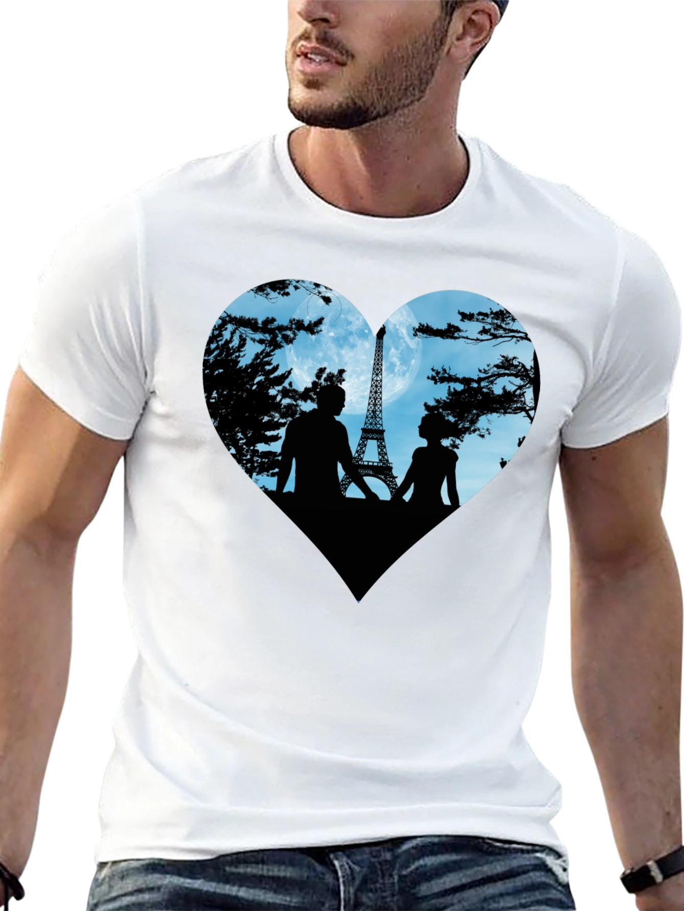 Paris Romance Heart Graphic Tee