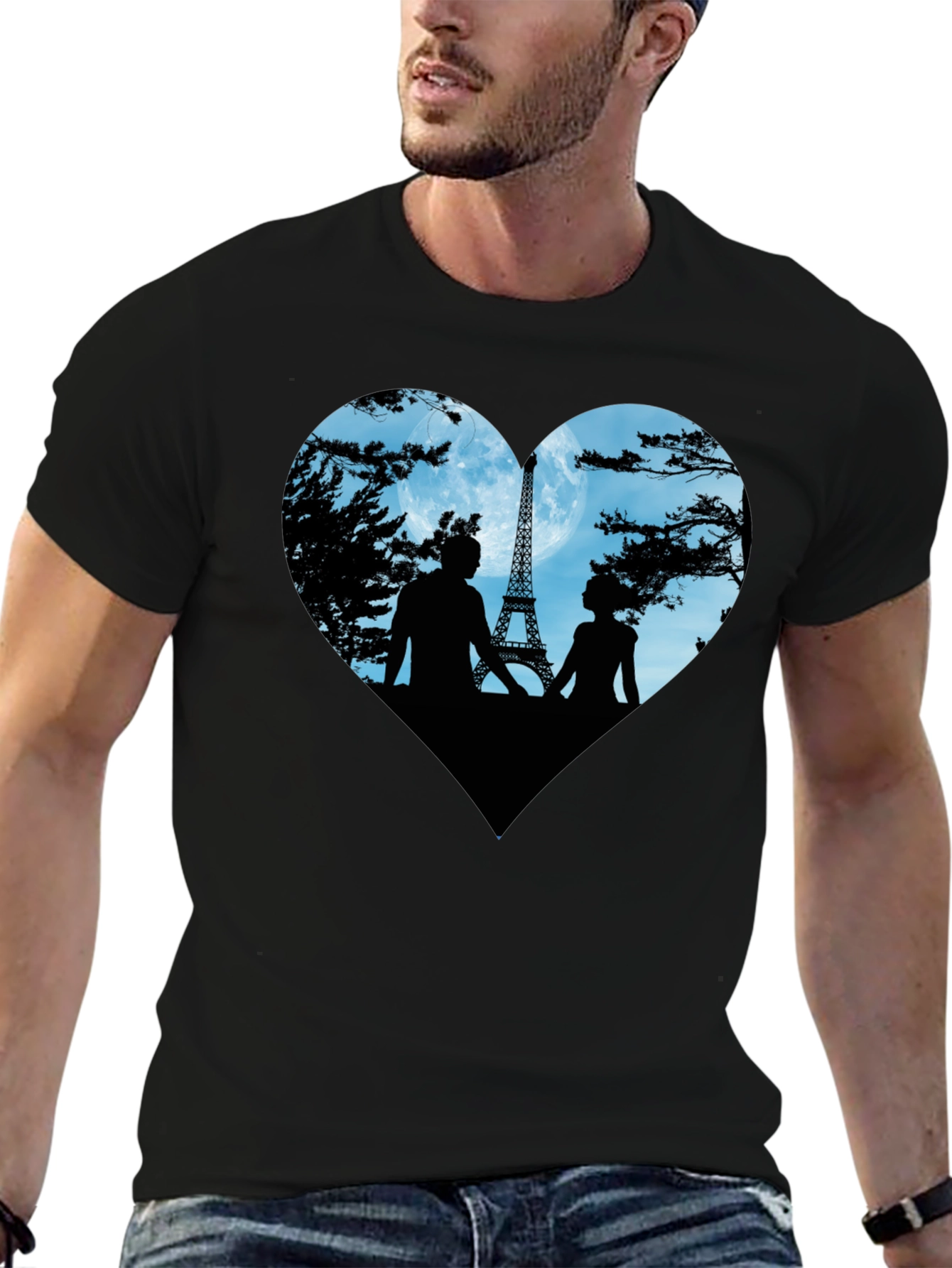 Paris Romance Heart Graphic Tee
