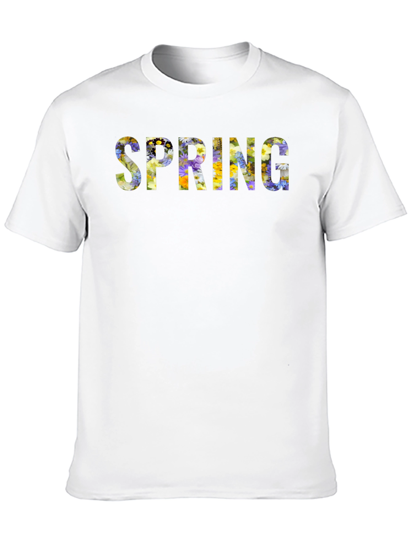 Floral Spring T-Shirt - Black Crew Neck Tee