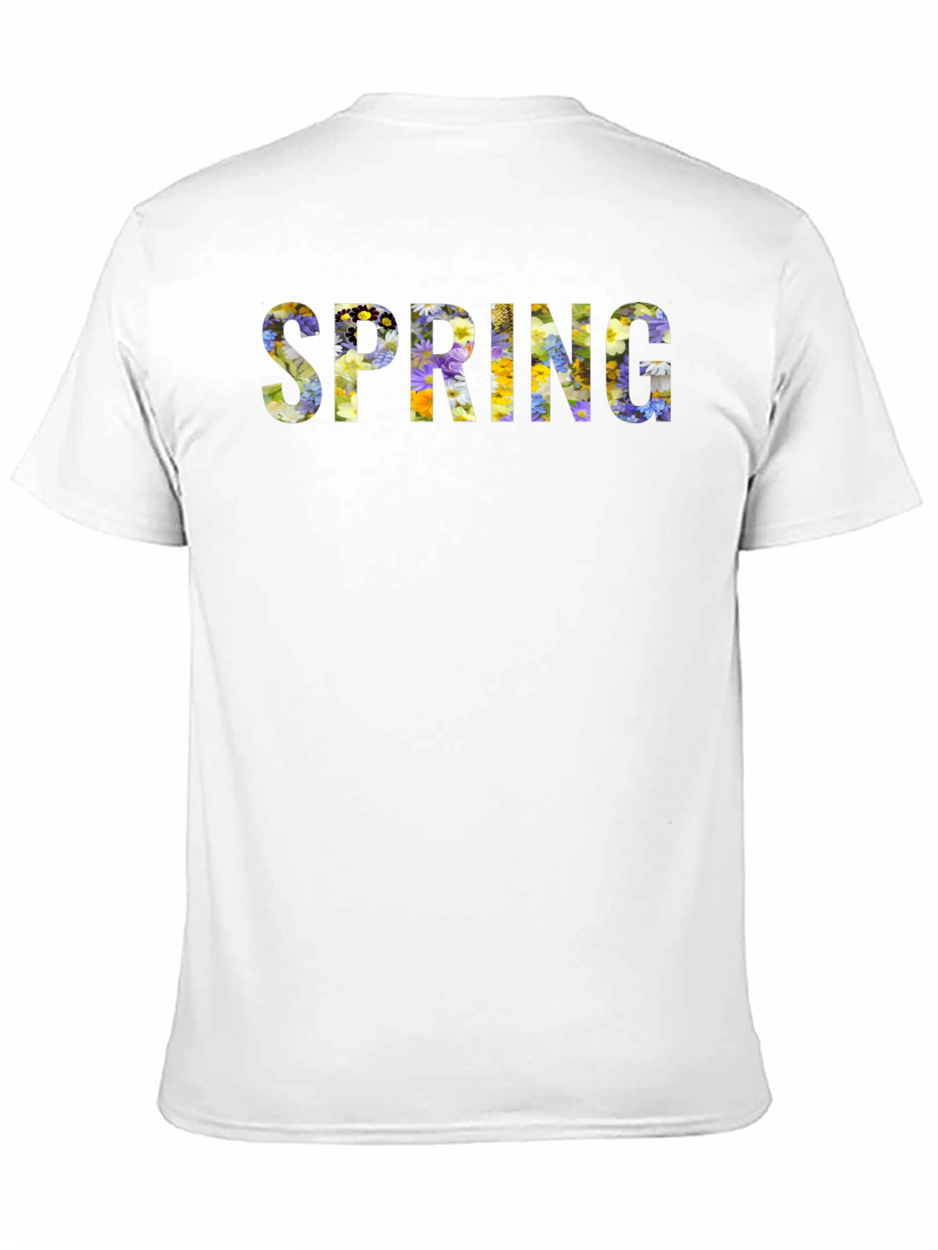 Floral Spring T-Shirt - Black Crew Neck Tee