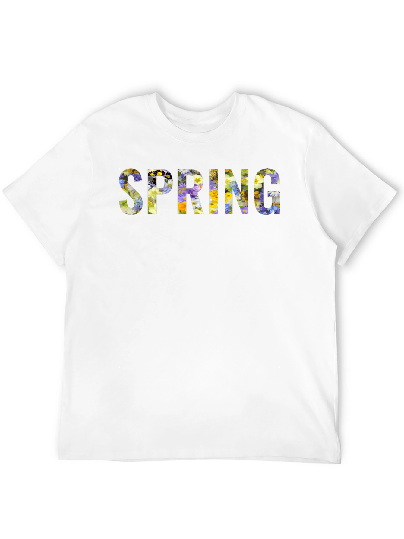 Floral Spring T-Shirt - Black Crew Neck Tee