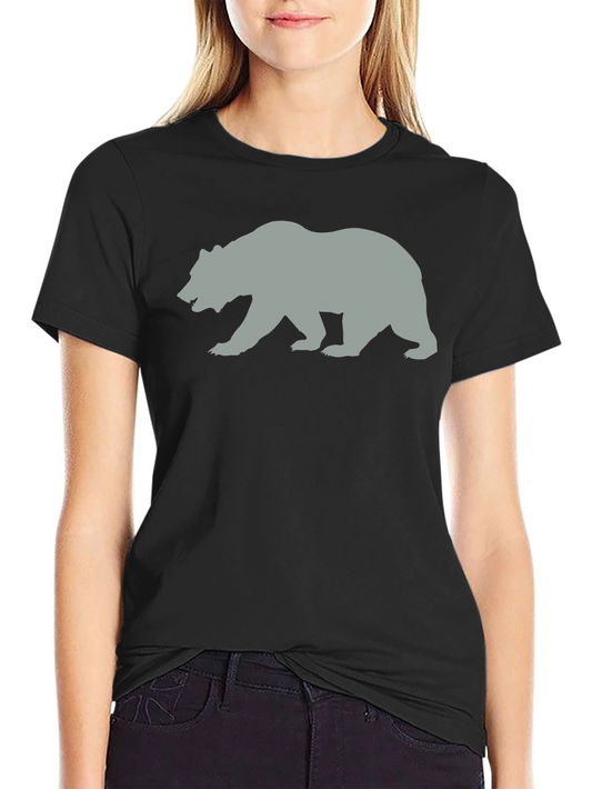 Bear Silhouette Graphic T-Shirt - Black