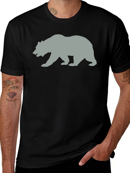 Bear Silhouette Graphic T-Shirt - Black