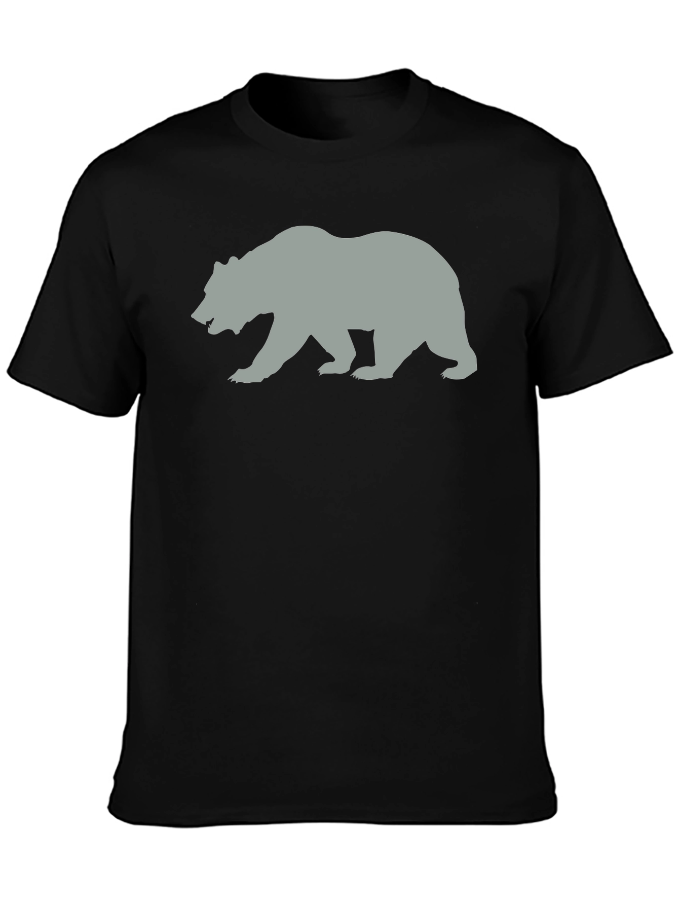 Bear Silhouette Graphic T-Shirt - Black