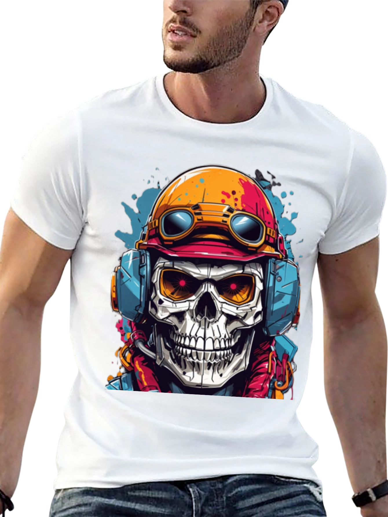 Skull Pilot Graphic Tee - Cool & Edgy Design