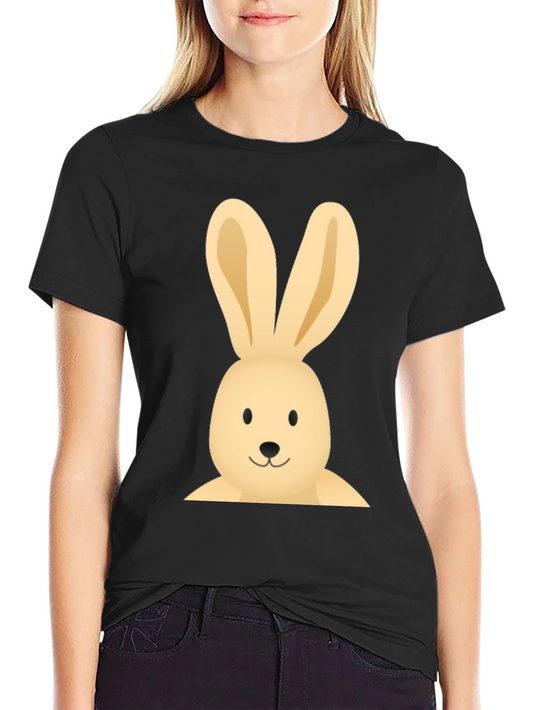 Bunny Graphic Tee - Casual Black Cotton T-Shirt