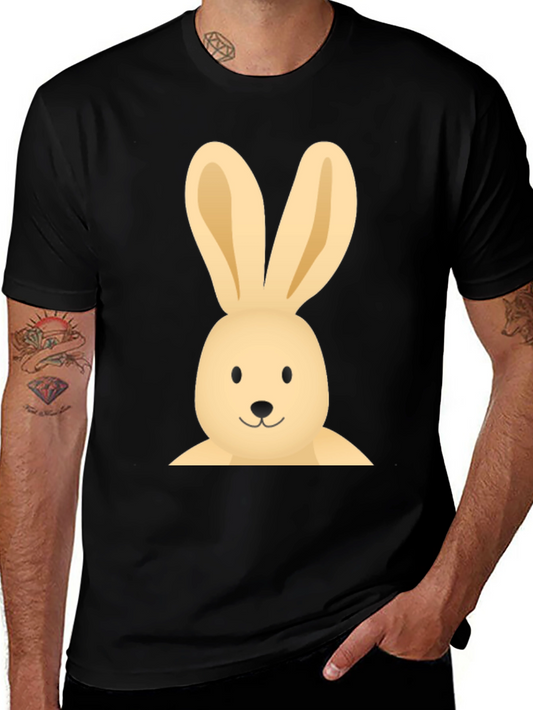 Bunny Graphic Tee - Casual Black Cotton T-Shirt