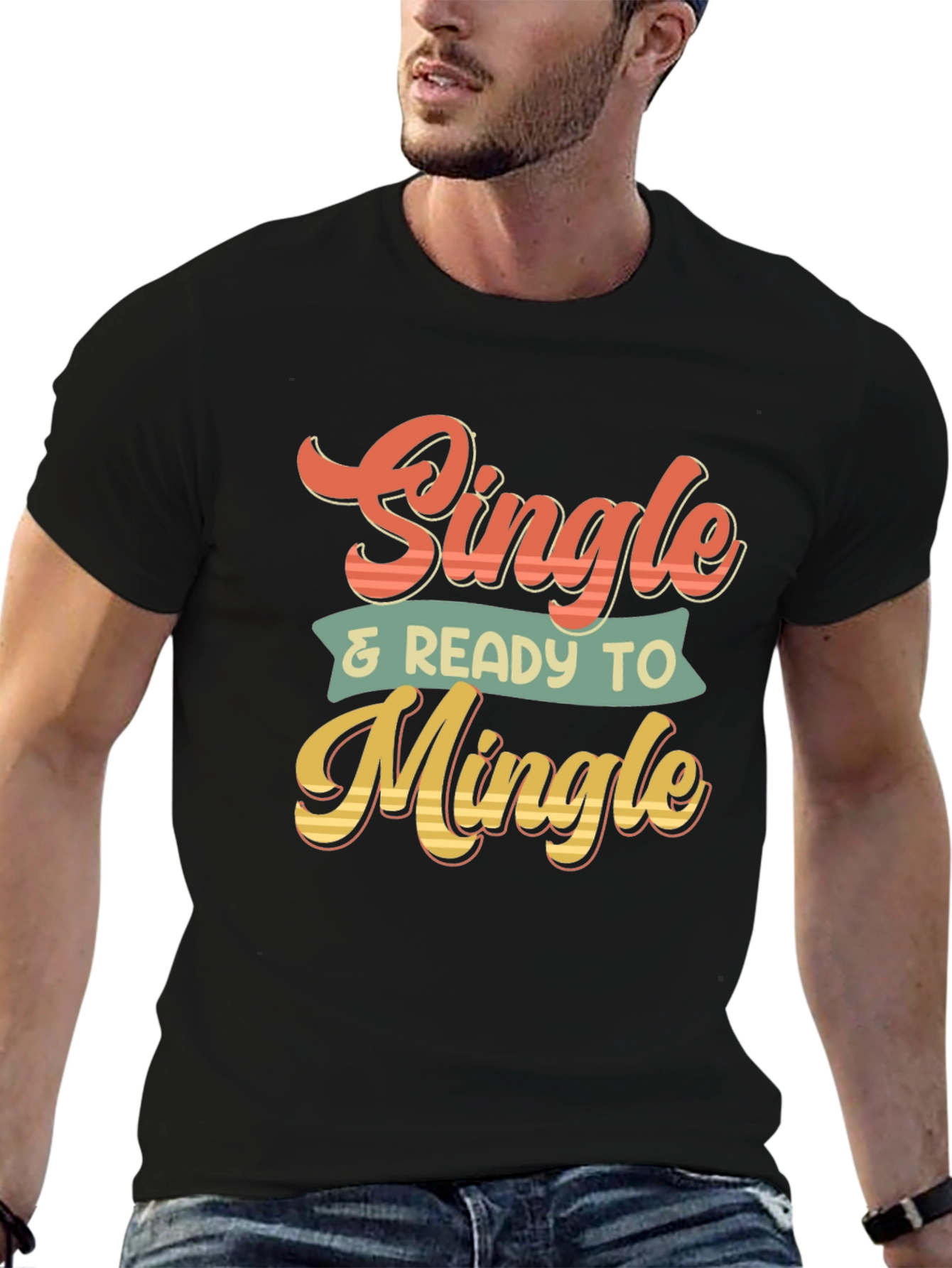 Single & Ready to Mingle Retro Graphic T-Shirt