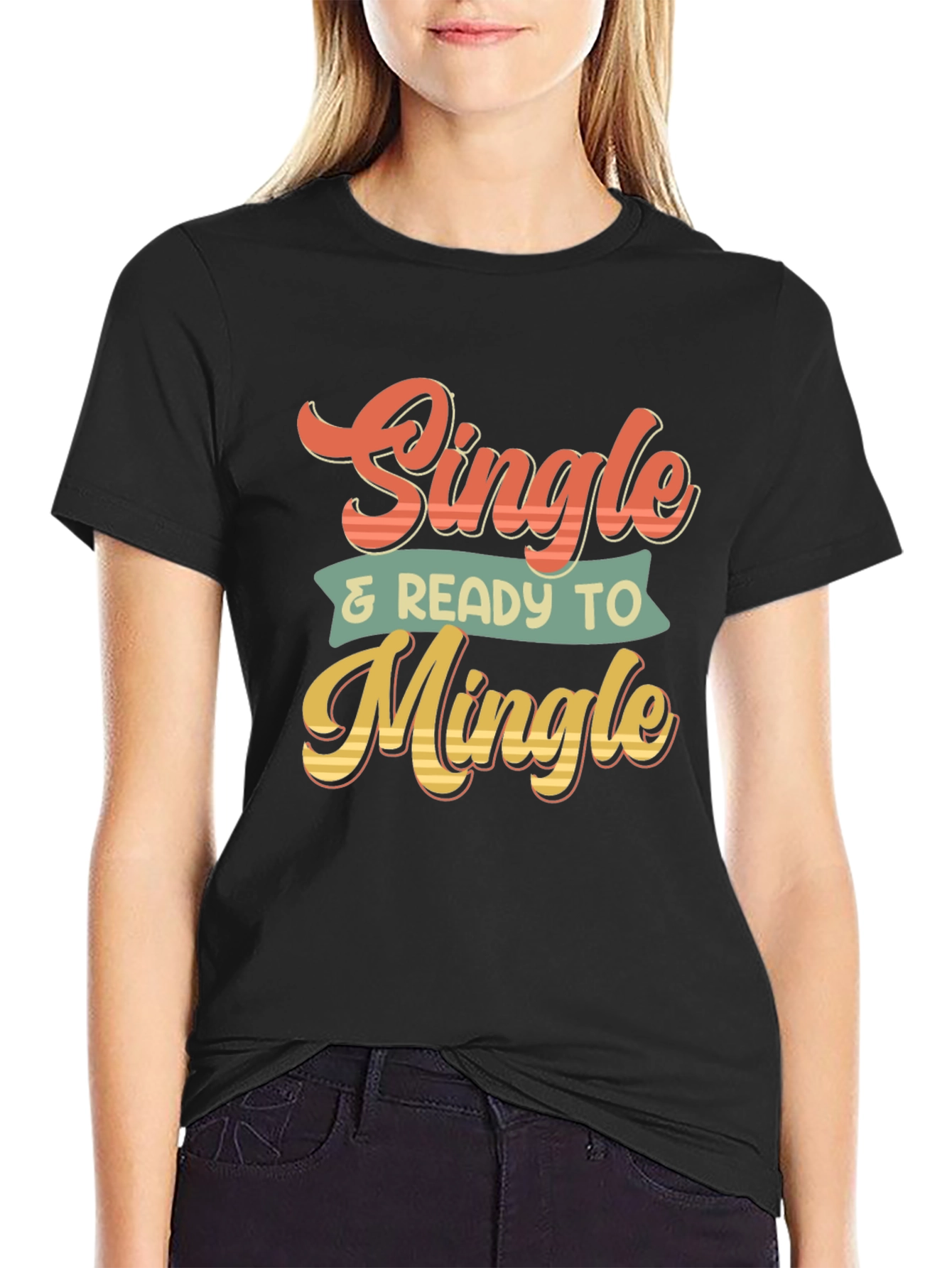 Single & Ready to Mingle Retro Graphic T-Shirt