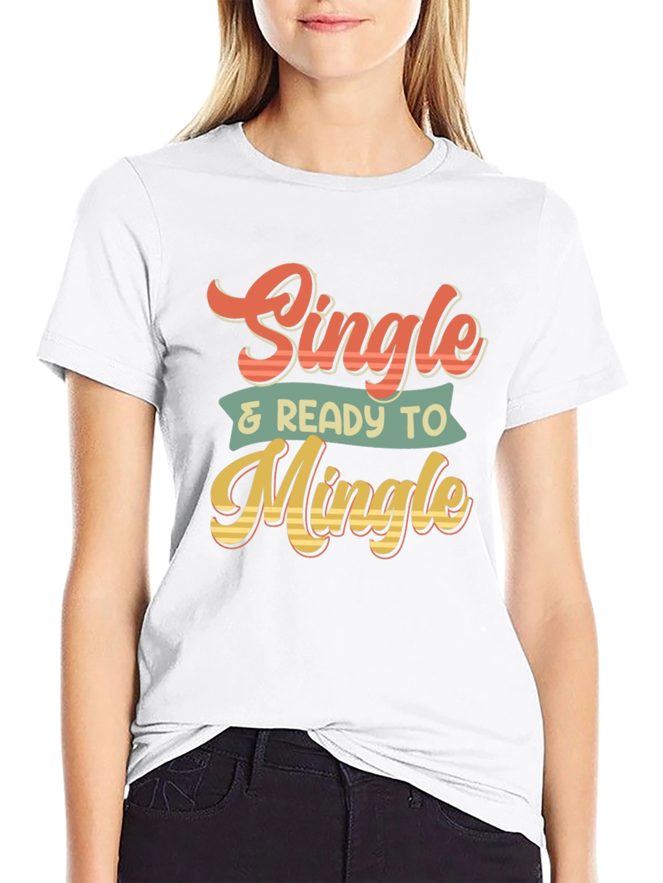 Single & Ready to Mingle Retro Graphic T-Shirt