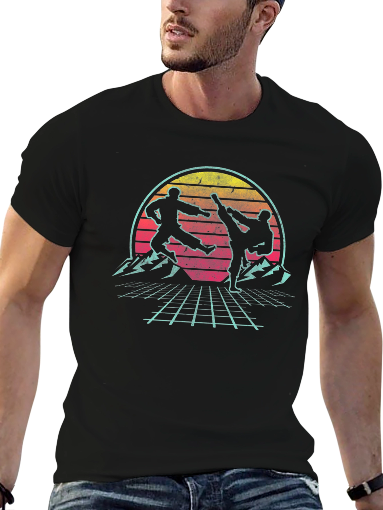 Retro Martial Arts Graphic T-Shirt