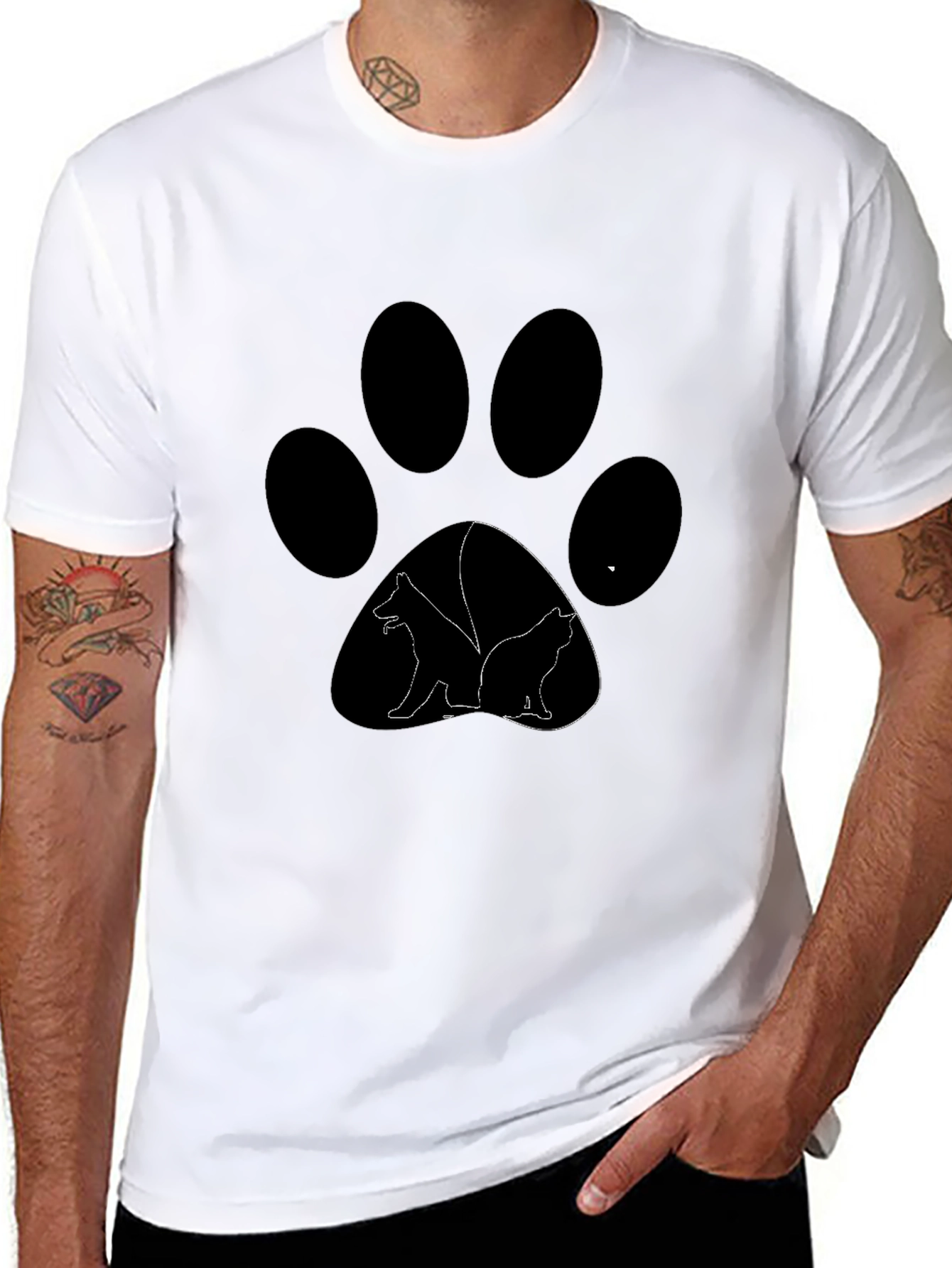 Dog & Cat Paw Print T-Shirt