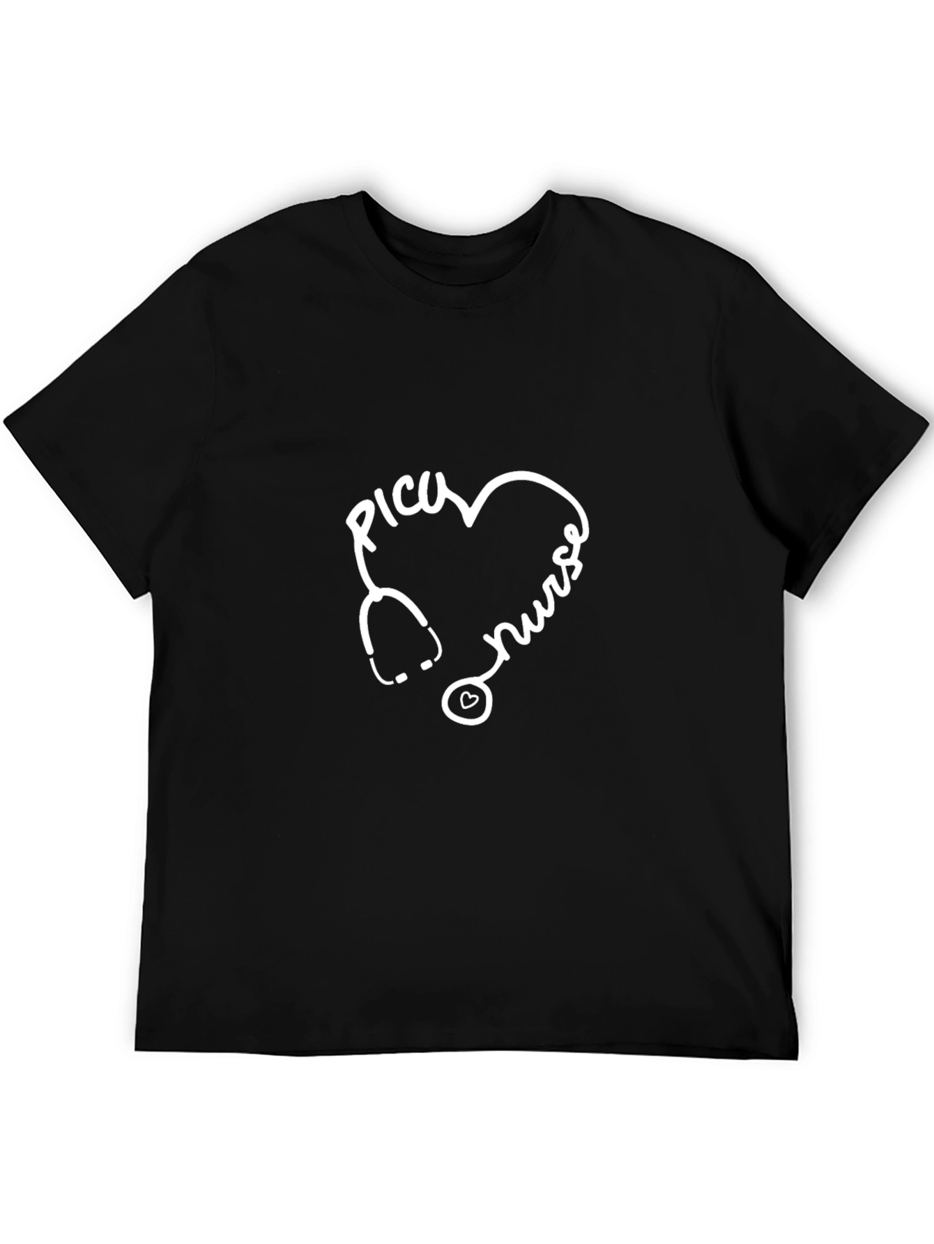 PICU Nurse Heart Stethoscope T-Shirt