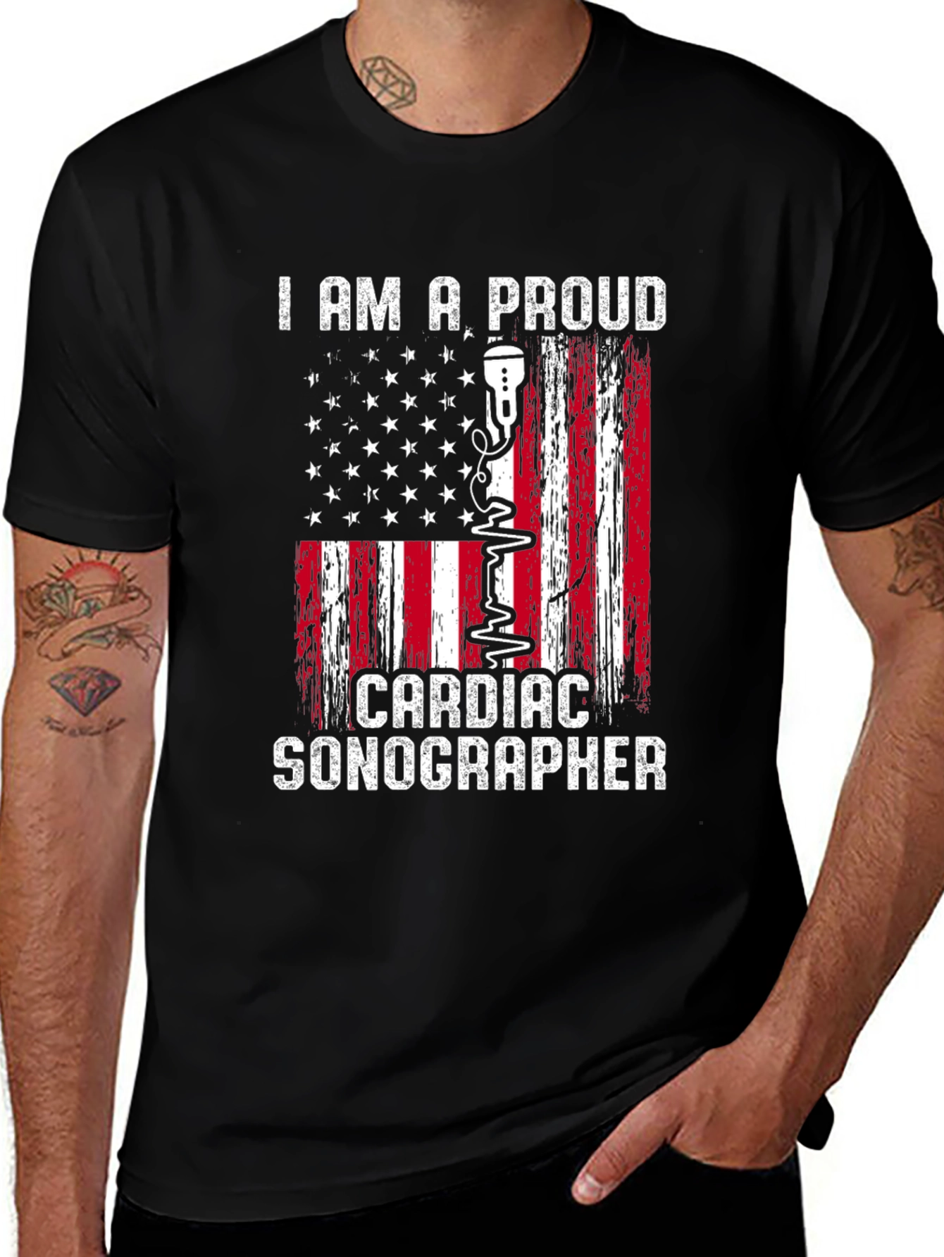Proud Cardiac Sonographer Graphic T-Shirt