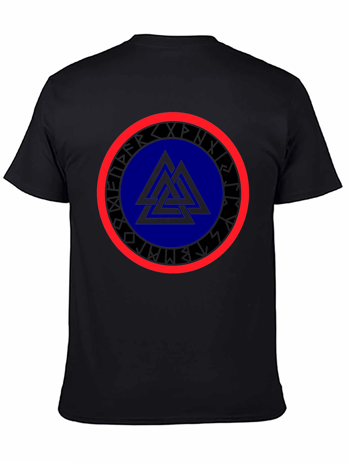 Viking Symbol T-Shirt - Black Valhalla Design