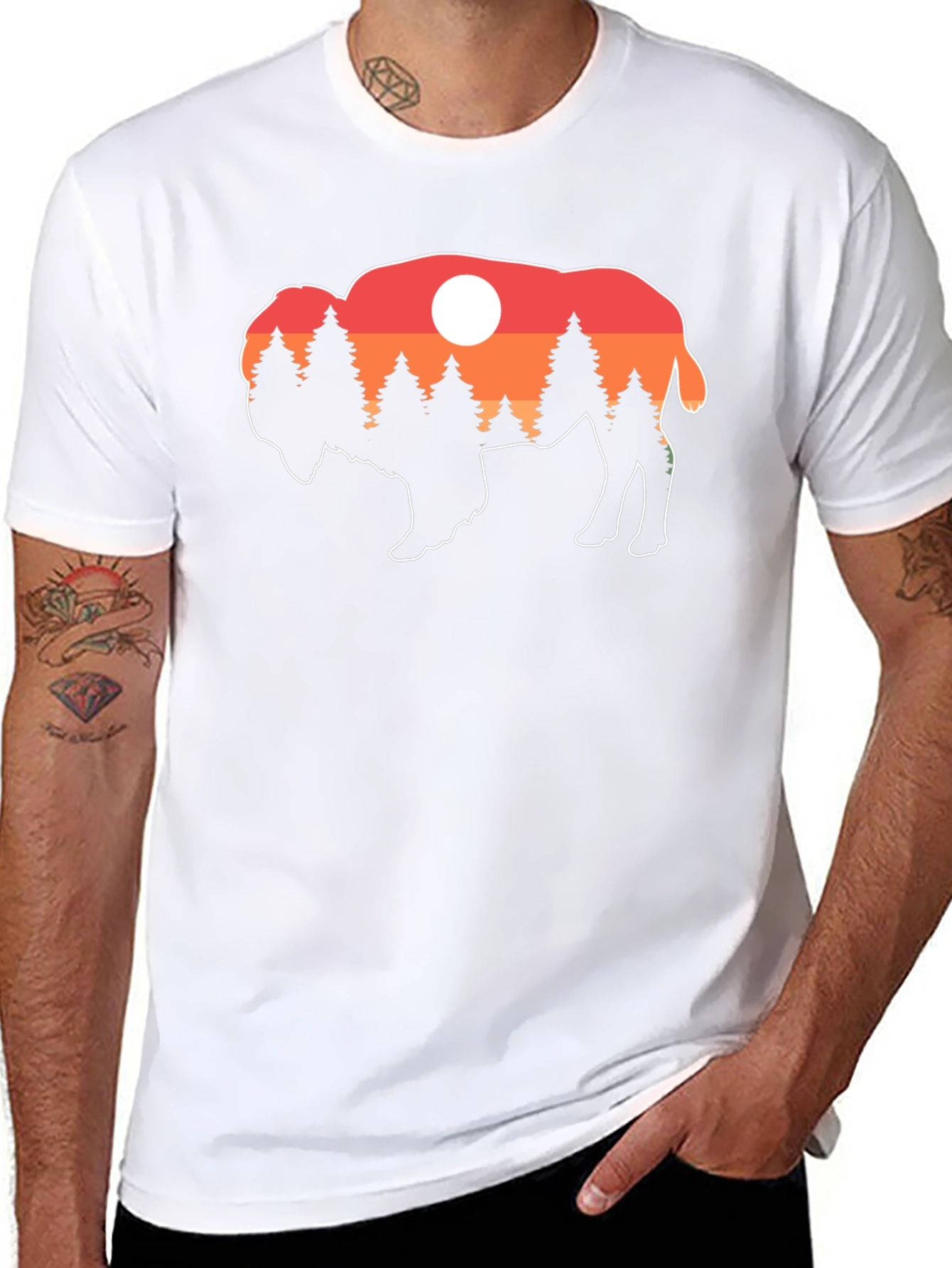 Buffalo Sunset T-Shirt - Nature Inspired Graphic Tee