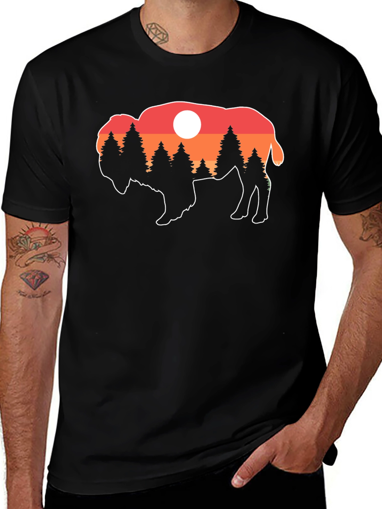 Buffalo Sunset T-Shirt - Nature Inspired Graphic Tee